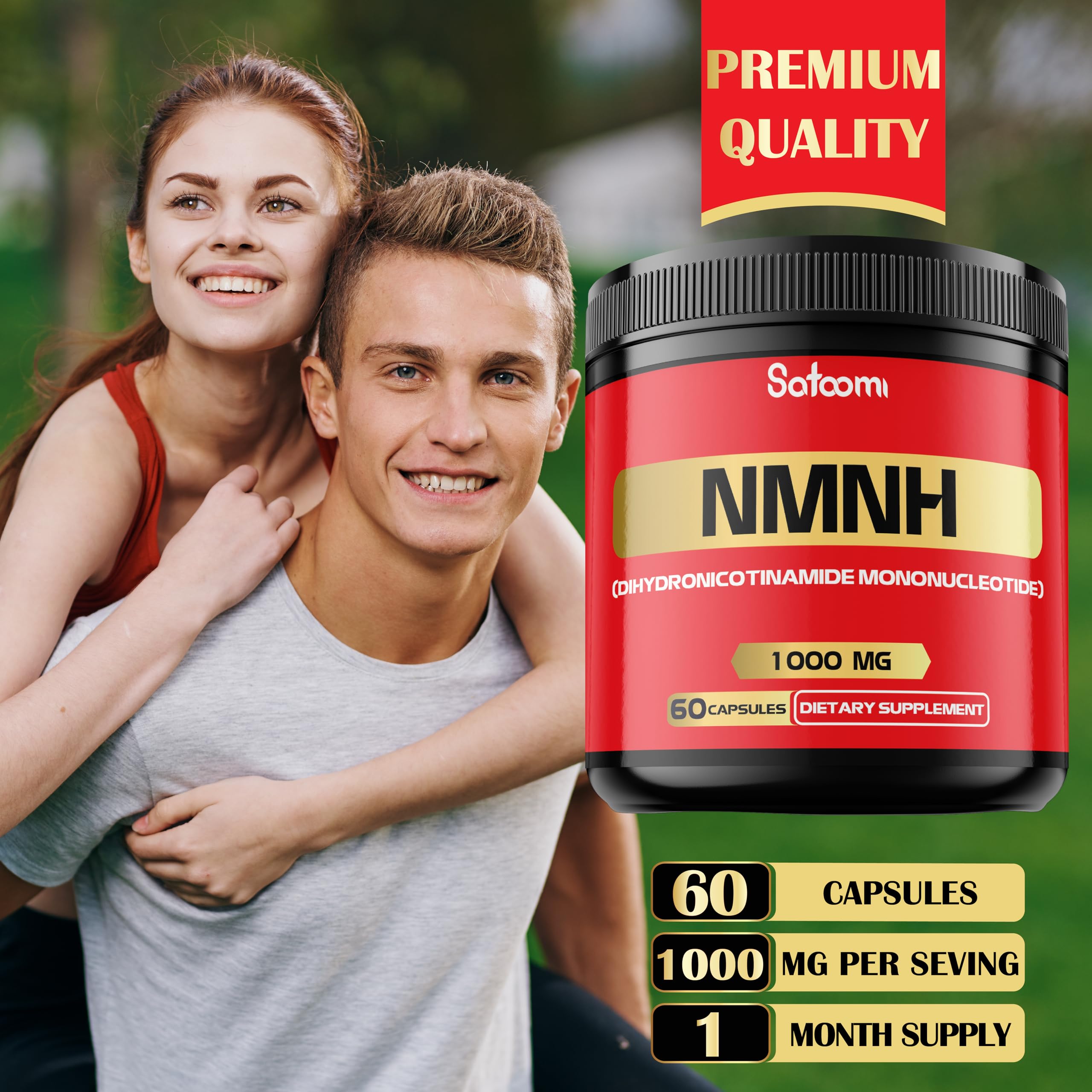 NMNH (Dihydronicotinamide Mononucleotide) -NMN Supplement Alternative - 1000mg per Serving NAD Supplement to Support NAD - 60 Capsules - 30 Days Supply Satoomi buy supplements canada