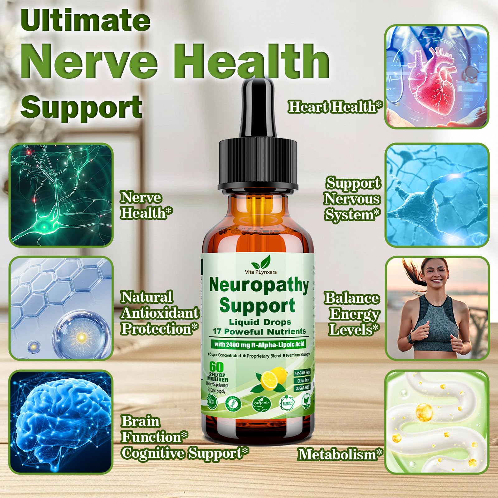 Neuropathy Supplements Liquid Drops, Advance 17-in-1 Stabilized R-Alpha Lipoic Acid (R-ALA) w. Acetyl L-Carnitine Vitamin B-Complex Magnesium, High Potency R-Lipoic Acid for Nerve Antioxidant Energy Vita PLynxera buy supplements canada