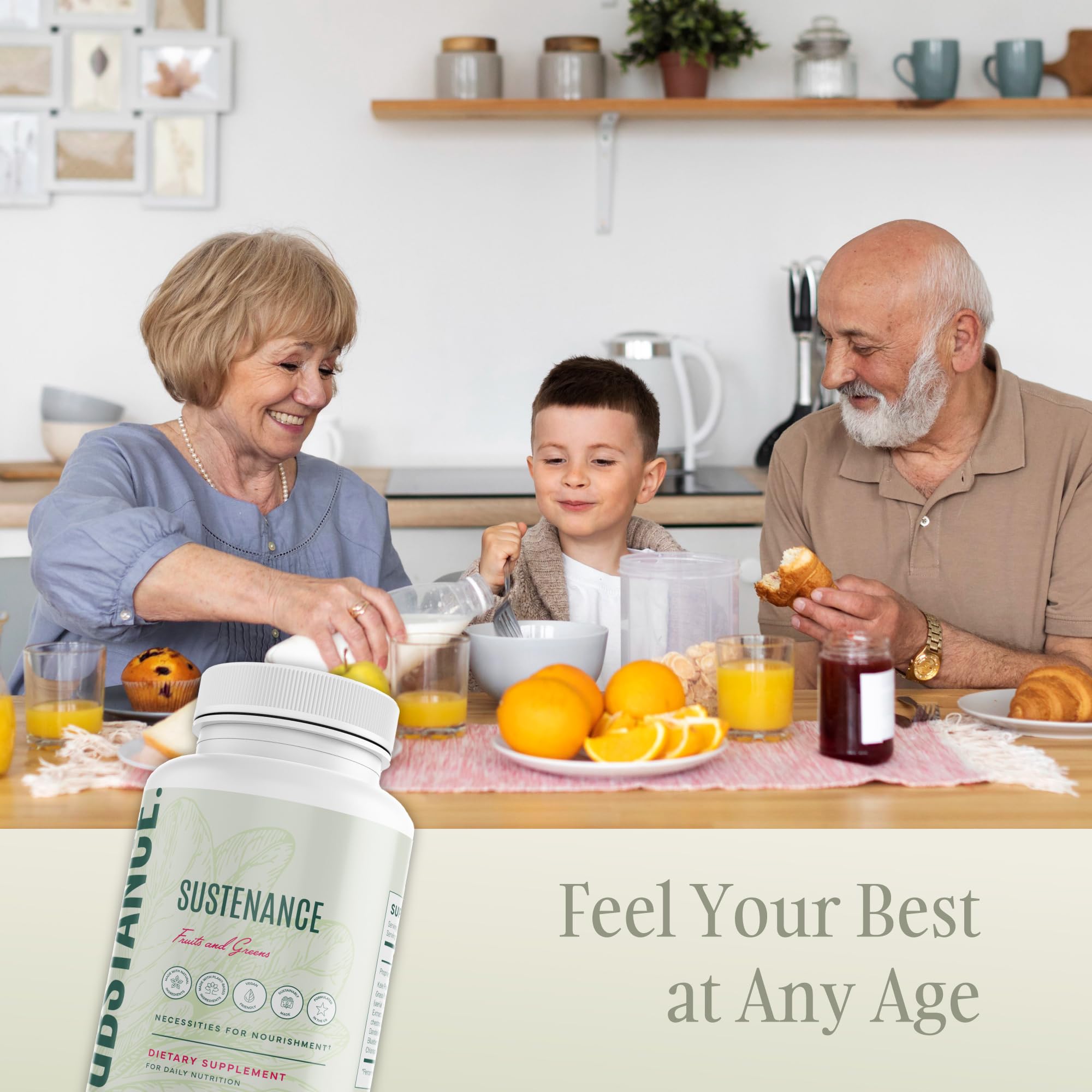 SUBSTANCE. - Nature's Sustenance Daily Greens, Daily Fruit and Veggies Supplement - Enhance Energy, Mental Clarity - Fruits and Vegetables Supplements - US Made, Vegan-Friendly - 30 Servings. SUBSTANCE. buy supplements canada