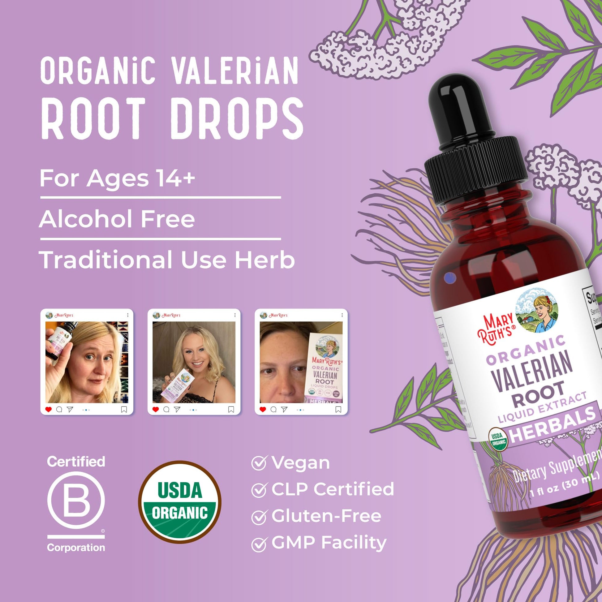 MaryRuth Organics Valerian Root Liquid Drops | 2 Month Supply | Sugar Free | USDA Organic Valerian Root Drops | Support Sleep | Calm and Stress Relief | Vegan | Non-GMO | Gluten Free | 60 Servings MARYRUTH'S buy supplements canada