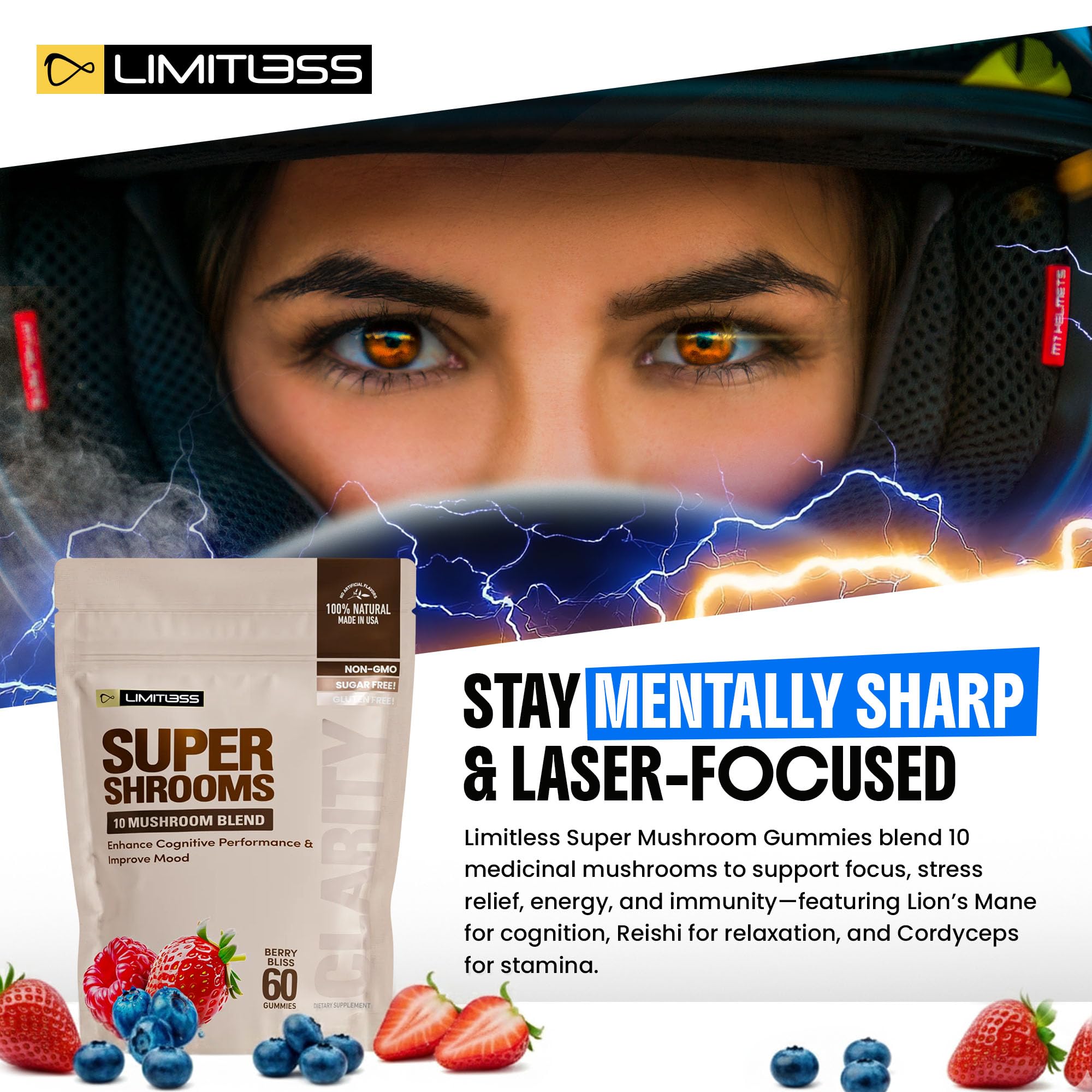 Limitless Supershrooms Smart Focus Gummies - 30 Day Supply LIMITLESS X buy supplements canada