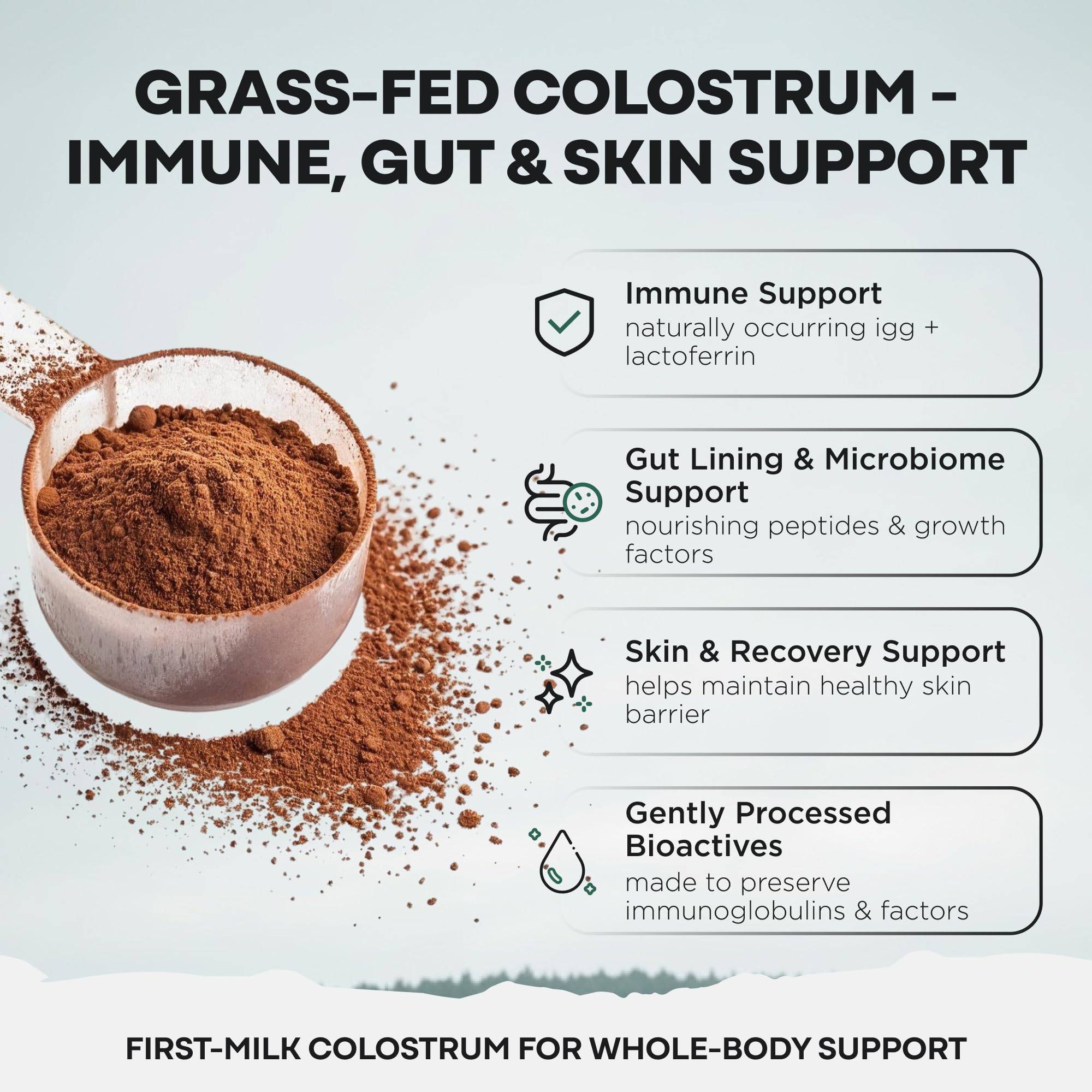 Colostrum Supplement - Grass Fed Pure Bovine Colostrum Powder - 2000mg & 400mg IgG (calostro bovino) - Gut, Immunity, Skin, Hair Support - Sugar Free, Natural Cacao Flavour, 30 Servings Wild Foods buy supplements canada