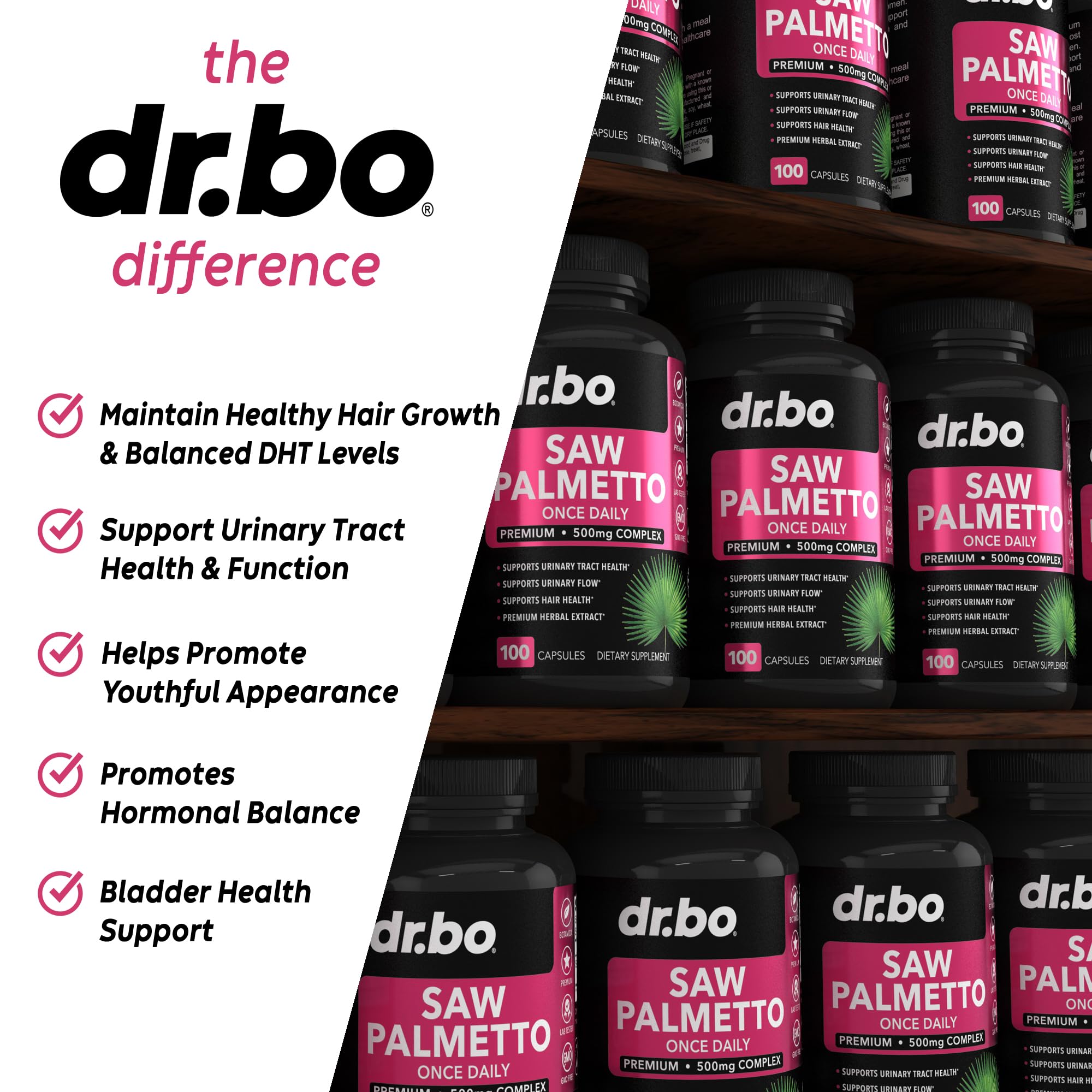 Saw Palmetto for Women Hair Loss - DHT Blocker for Women Hair Growth Plus Bladder DR. BO buy supplements canada