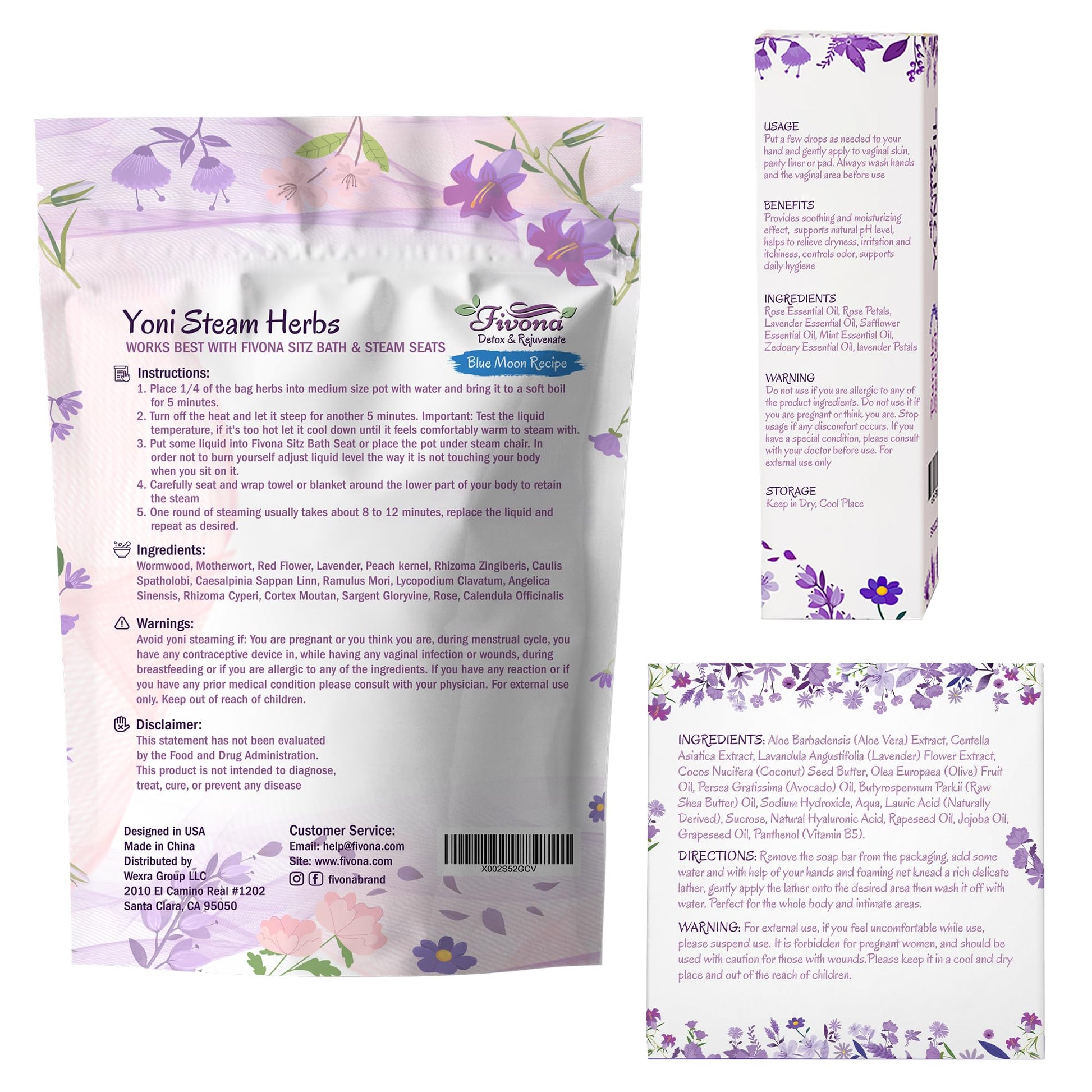 FIVONA Yoni Care Kit 3 in 1 - pH Balanced Natural Vaginal Oil 30 ml, Organic Herbal Soap 5.3 oz FIVONA buy supplements canada