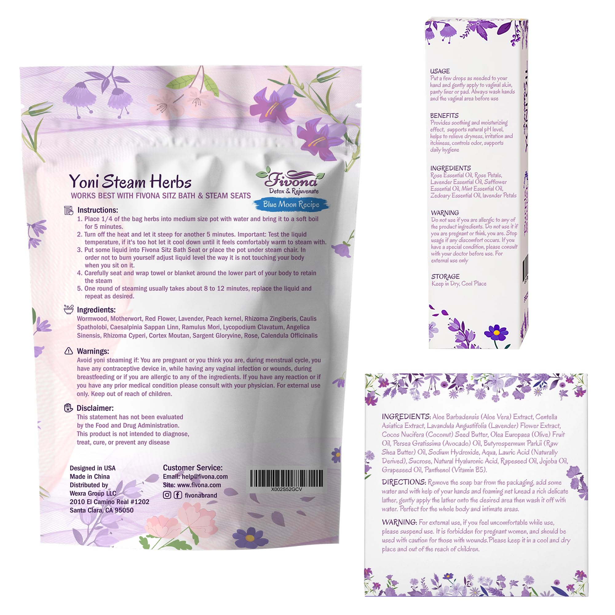 FIVONA Yoni Care Kit 3 in 1 - pH Balanced Natural Vaginal Oil 30 ml, Organic Herbal Soap 5.3 oz FIVONA buy supplements canada
