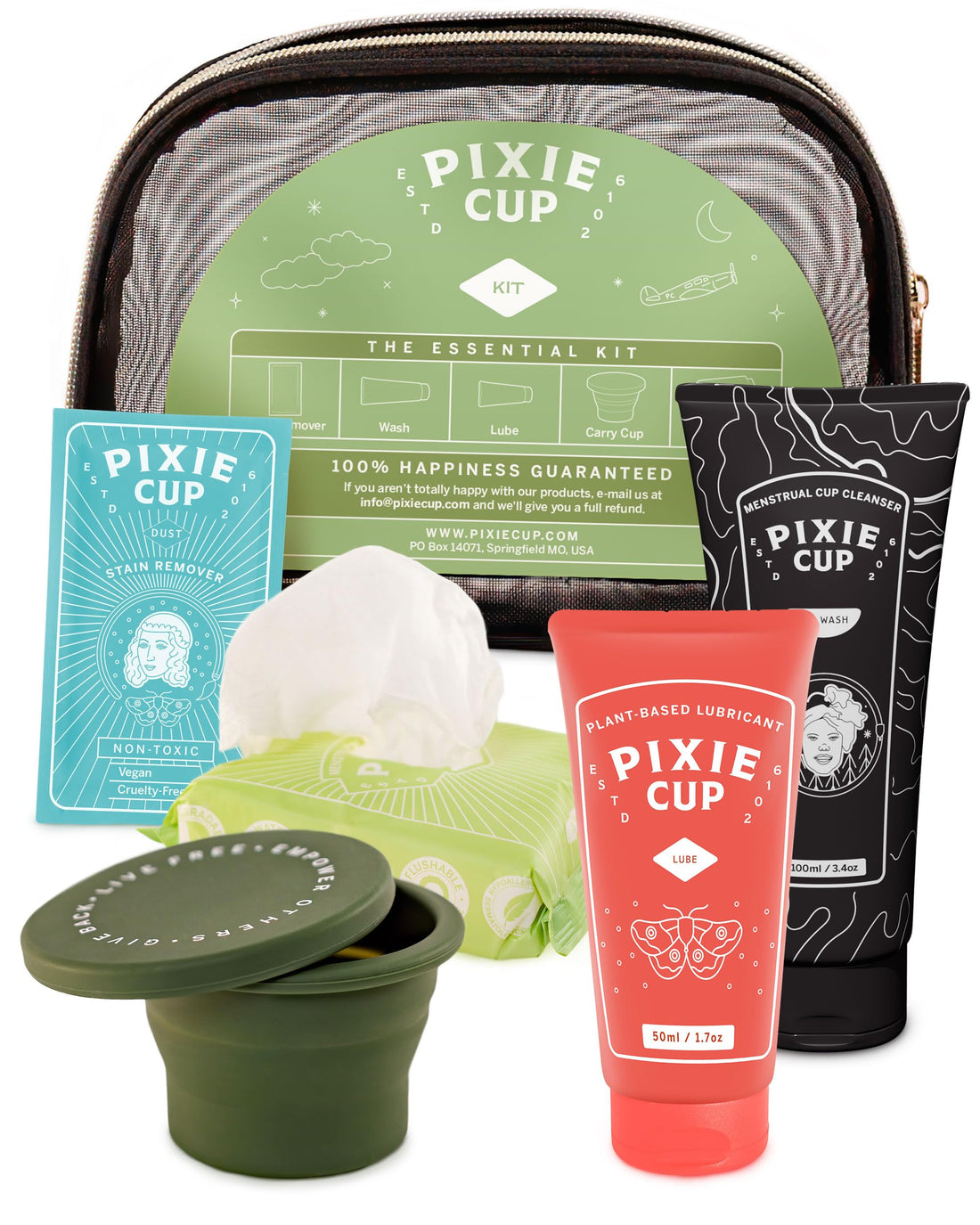 Pixie Cup Menstrual Cup Cleaner Kit - Sterilizer Wash, Public Restroom Carry Cup, 20 Wipes Pixie Cup buy supplements canada