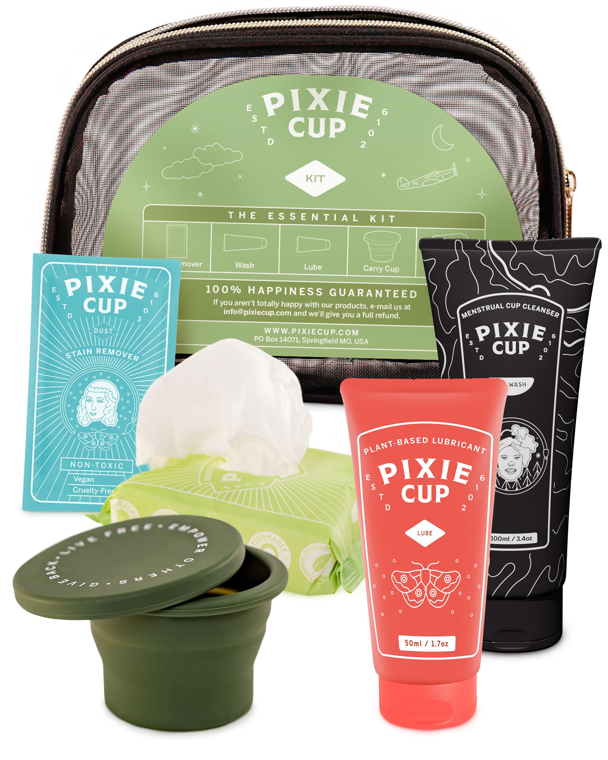 Pixie Cup Menstrual Cup Cleaner Kit - Sterilizer Wash, Public Restroom Carry Cup, 20 Wipes Pixie Cup buy supplements canada