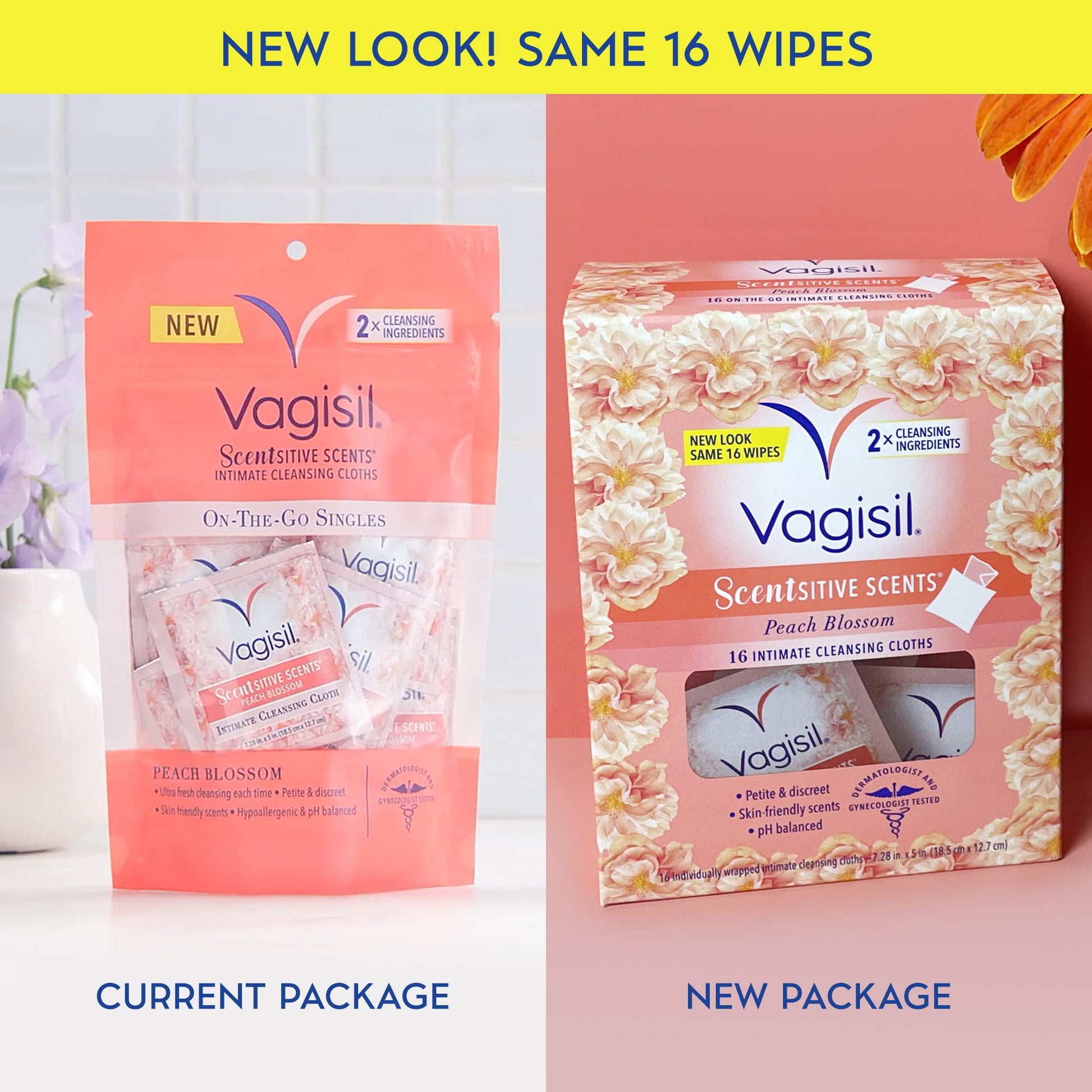 Vagisil Scentsitive Scents On-The-Go Feminine Cleansing Wipes, pH Balanced, Peach Blossom Vagisil buy supplements canada