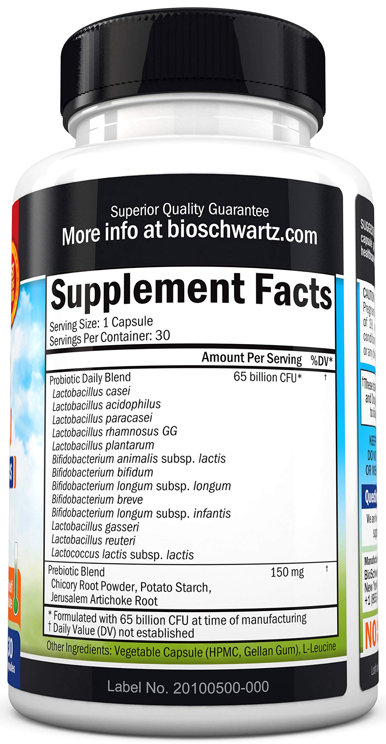 Probiotic 65 Billion - Probiotics with Prebiotic for Women & Men - Lactobacillus BioSchwartz buy supplements canada
