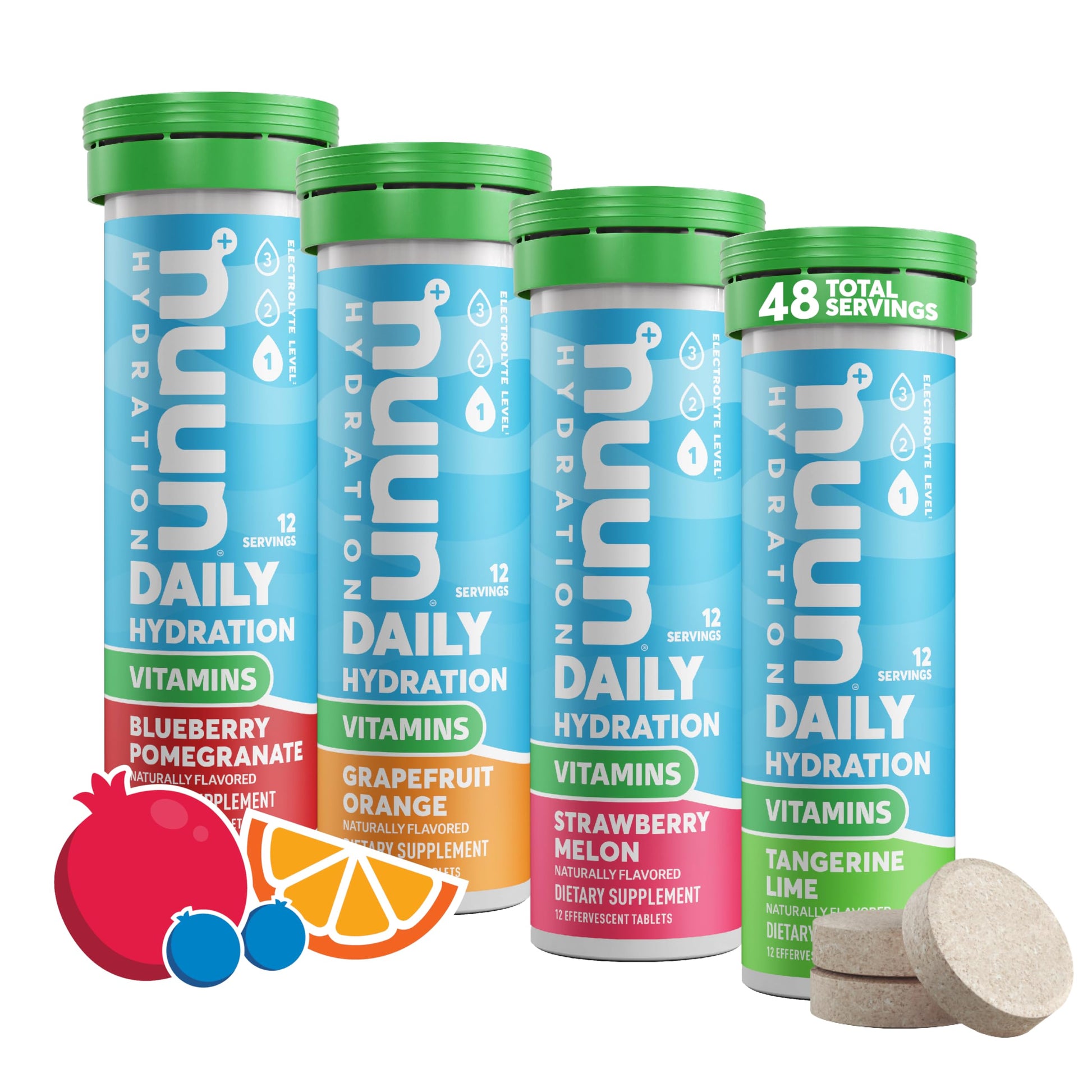 Nuun Vitamins Electrolyte Tablets with Vitamin D, C, E, A, & B6, Folic Acid, Magnesium & 4 Other Essential Electrolytes, Gluten Free & Vegan Nuun buy supplements canada