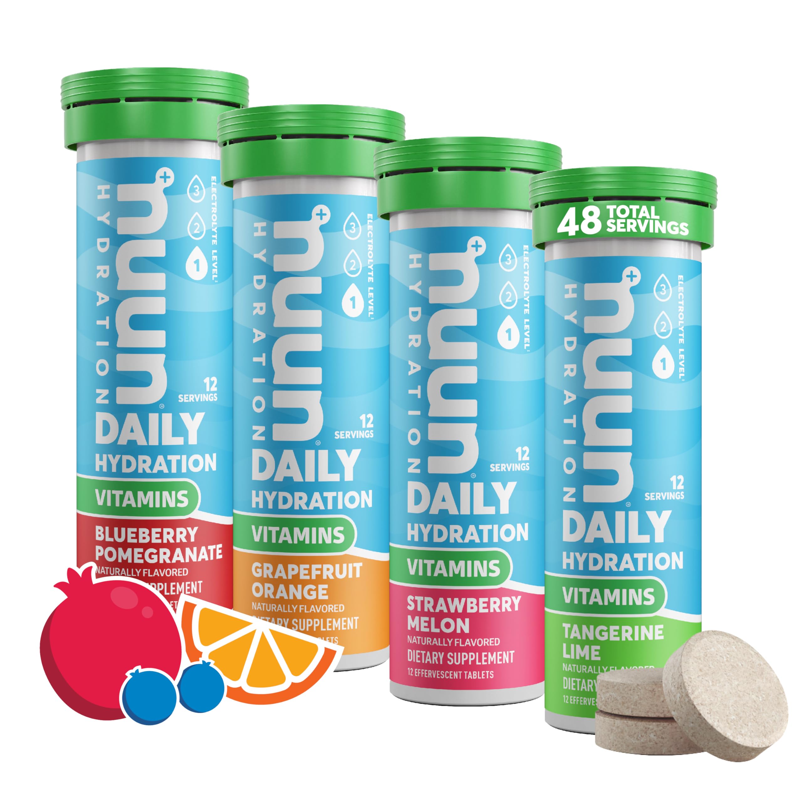 Nuun Vitamins Electrolyte Tablets with Vitamin D, C, E, A, & B6, Folic Acid, Magnesium & 4 Other Essential Electrolytes, Gluten Free & Vegan Nuun buy supplements canada