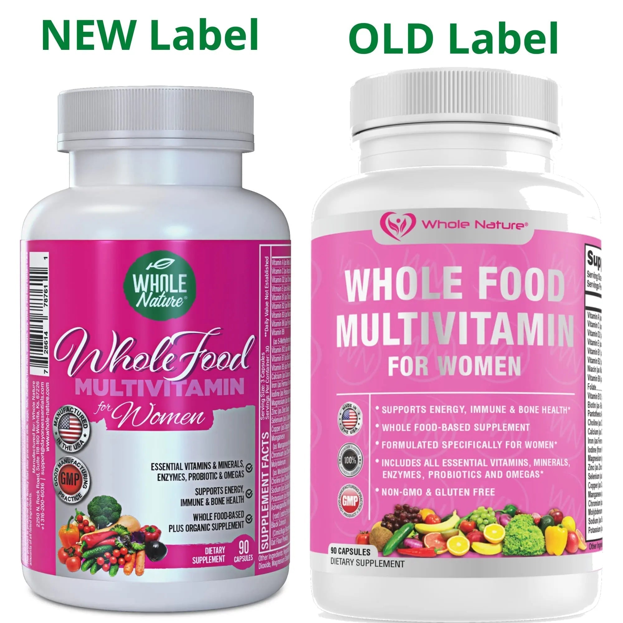 Whole Nature Whole Food Multivitamin for Women Womens Multi Vitamin with Folate, B12 Methyl, Vitamins, Minerals, Probiotics and Omegas Whole Nature buy supplements canada