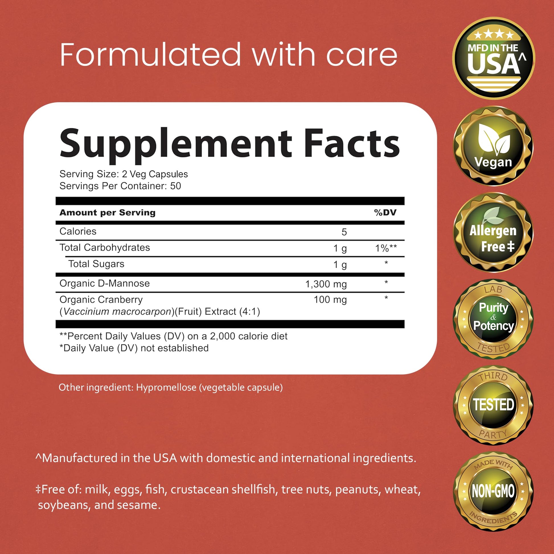 NaturaLife Labs Organic D-Mannose 1300 mg with Organic Cranberry Extract 100 mg per Serving – 100 Capsules – Non-GMO, Gluten-Free, Vegan NaturaLife Labs buy supplements canada