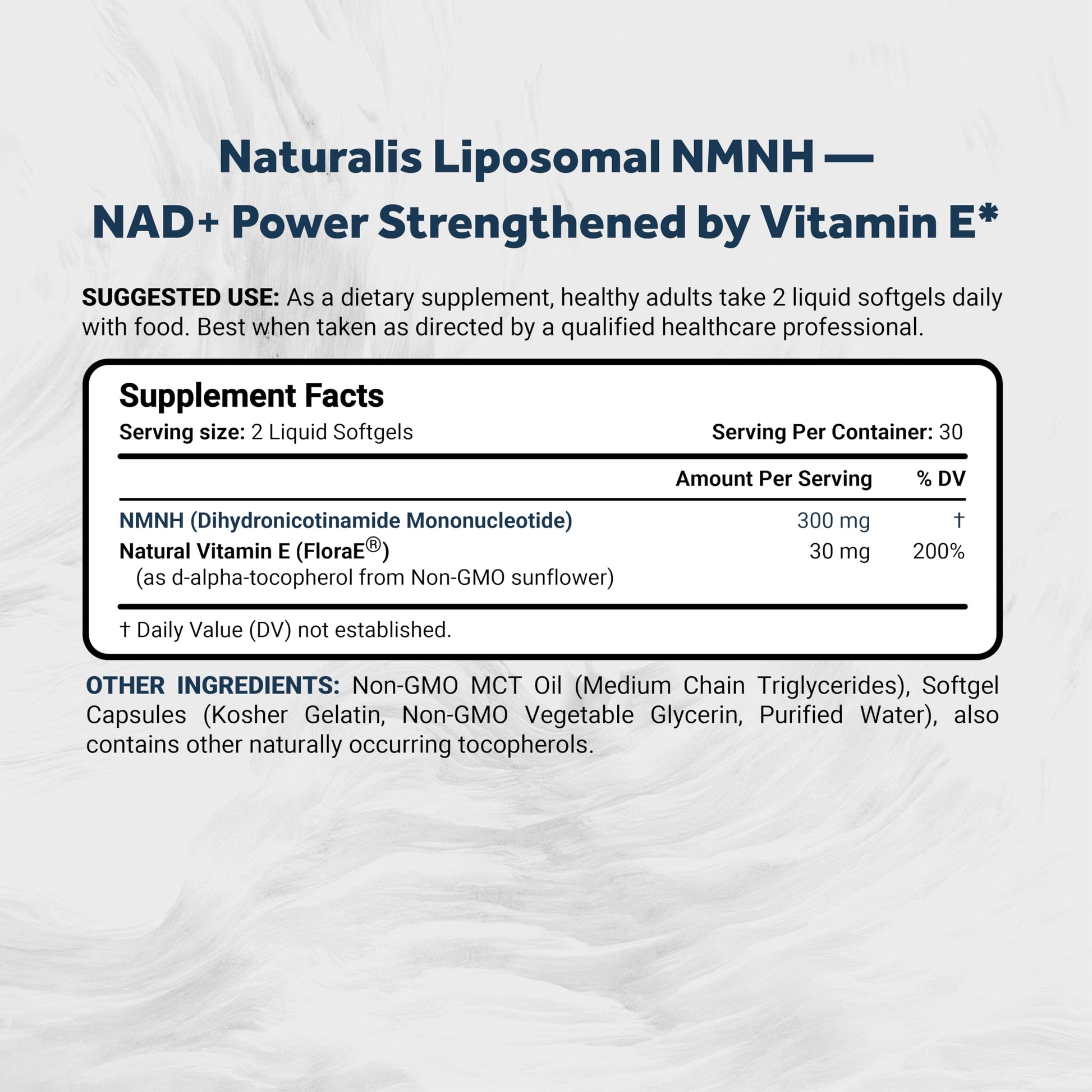 Naturalis Liposomal NMNH 300mg (NMN Alternative) | Boost NAD+ Levels & Support Healthy Aging* | Bioenhanced with Vitamin E for Advanced Absorption, Stability & Antioxidant Protection* | 60 Softgels Naturalis buy supplements canada