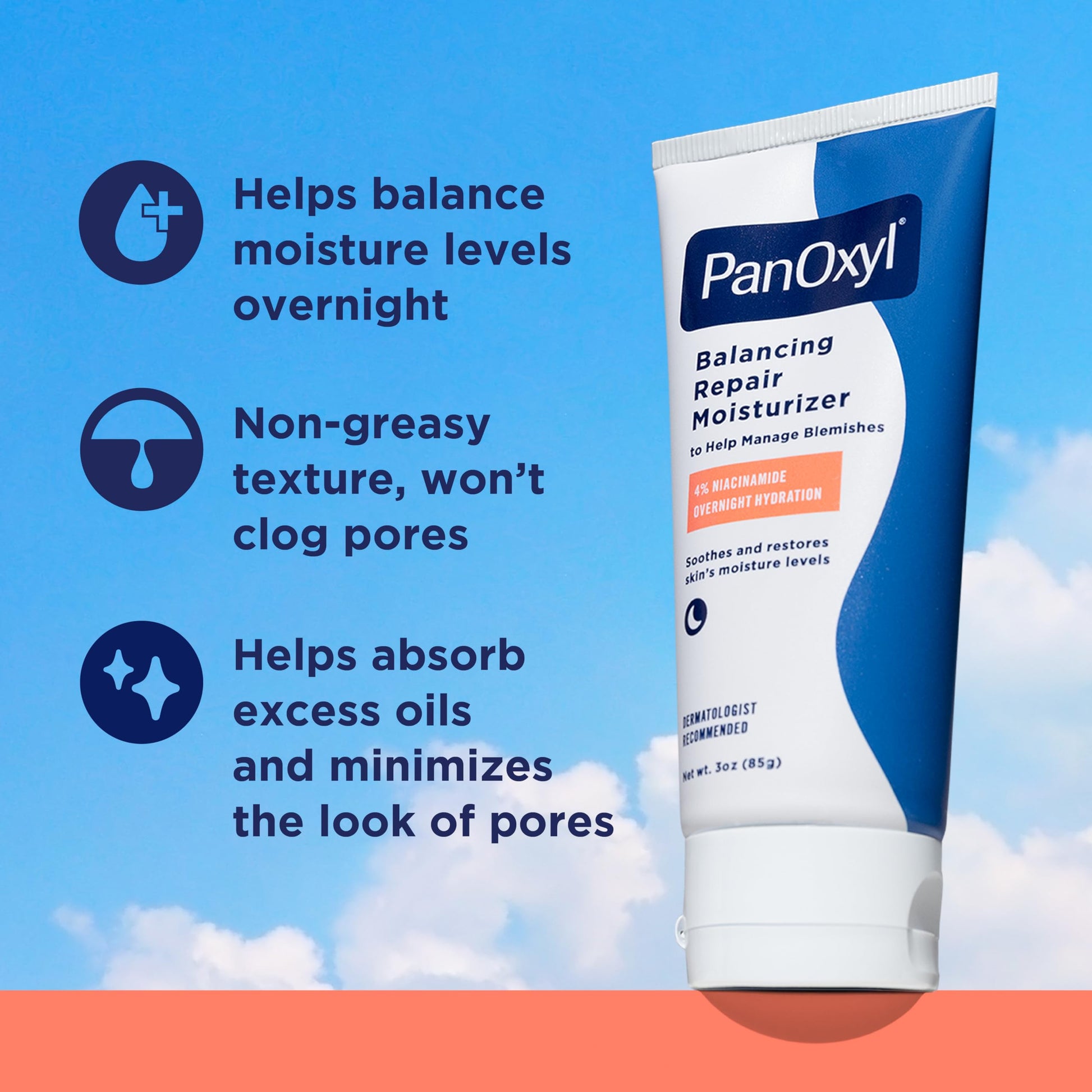 PanOxyl PM Balancing Repair Moisturizer with Niacinamide, Ceramides and Cica, Hydrating Face Moisturizer PanOxyl buy supplements canada