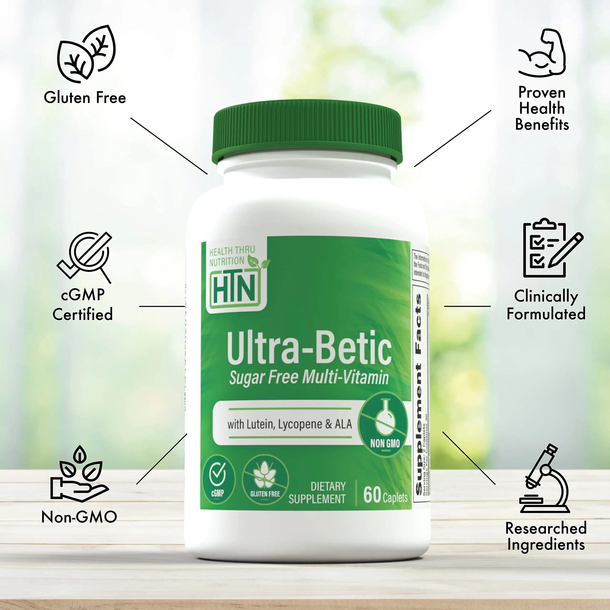 Health Thru Nutrition Ultra-Betic Multivitamin 60 Count | Supports Nerve, Vision, Energy | with ALA, Lycopene | Health Thru Nutrition buy supplements canada