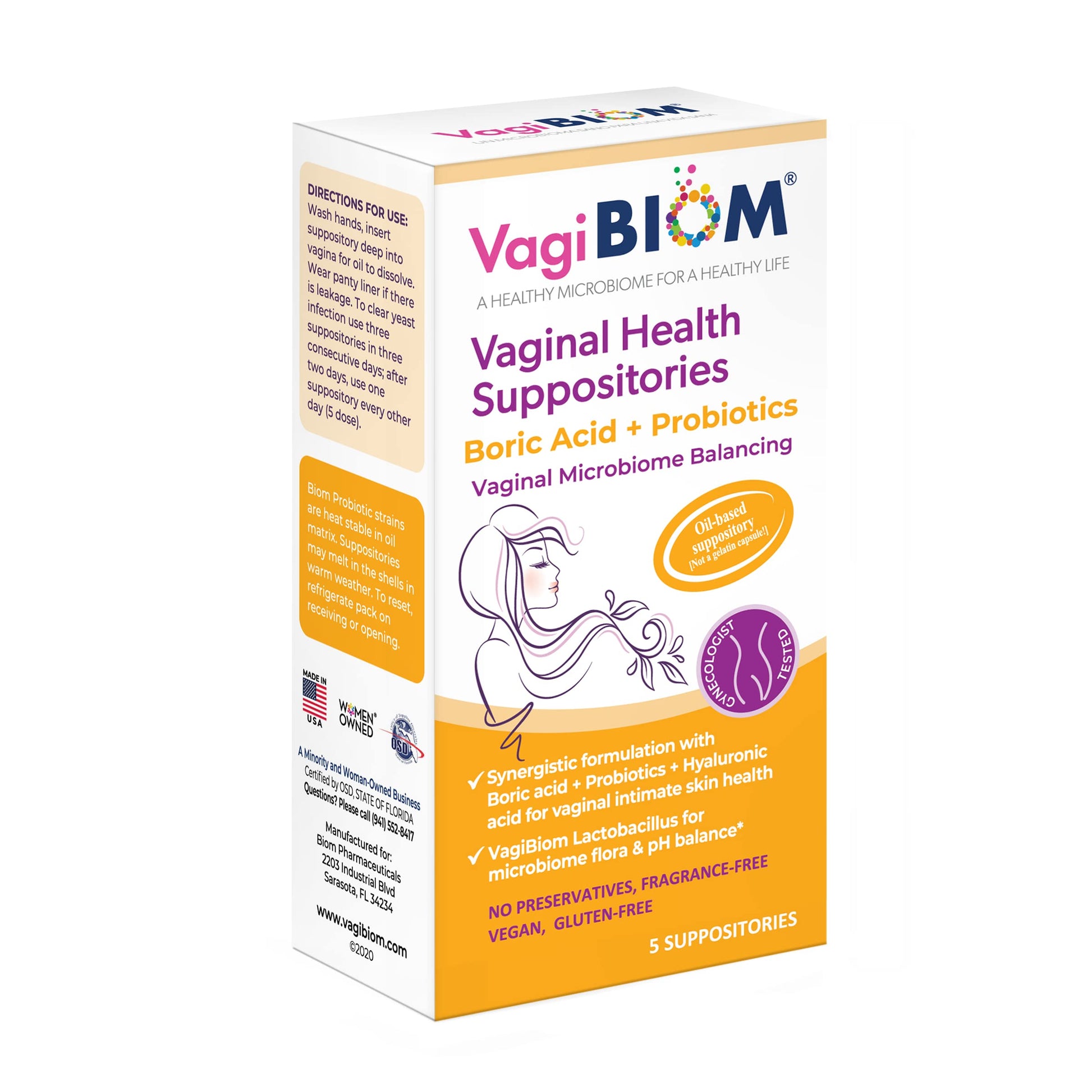 VagiBiom Boric Acid Suppositories with Lactobacillus: Microbiome Flora Balance; Balance and Nourishes VagiBiom buy supplements canada