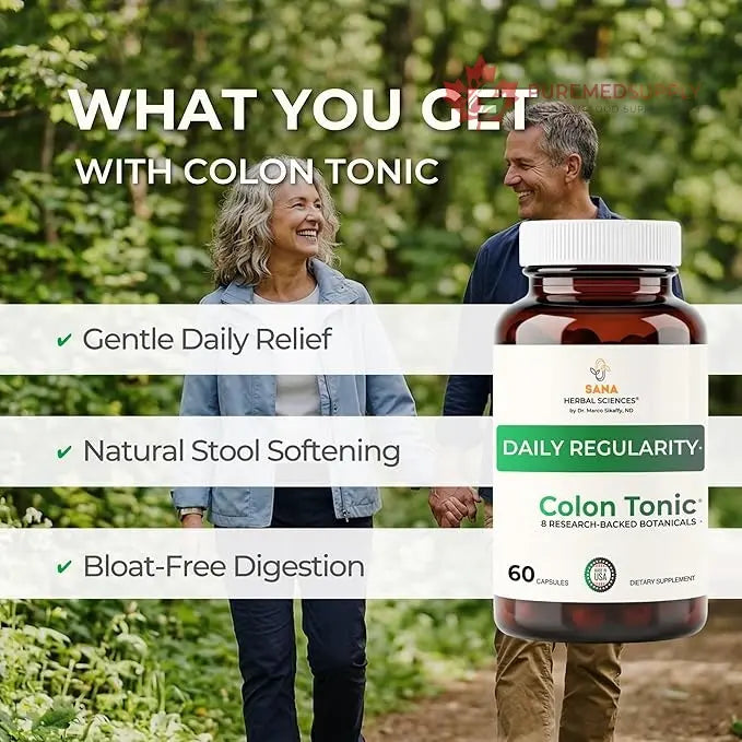 Natural Stool Softener for Constipation Relief – Safe for Daily Use & Postpartum | Gentle Herbal Formula for Adults & Seniors | 60 Capsules | Sana Herbal Sana Herbal Sciences buy supplements canada