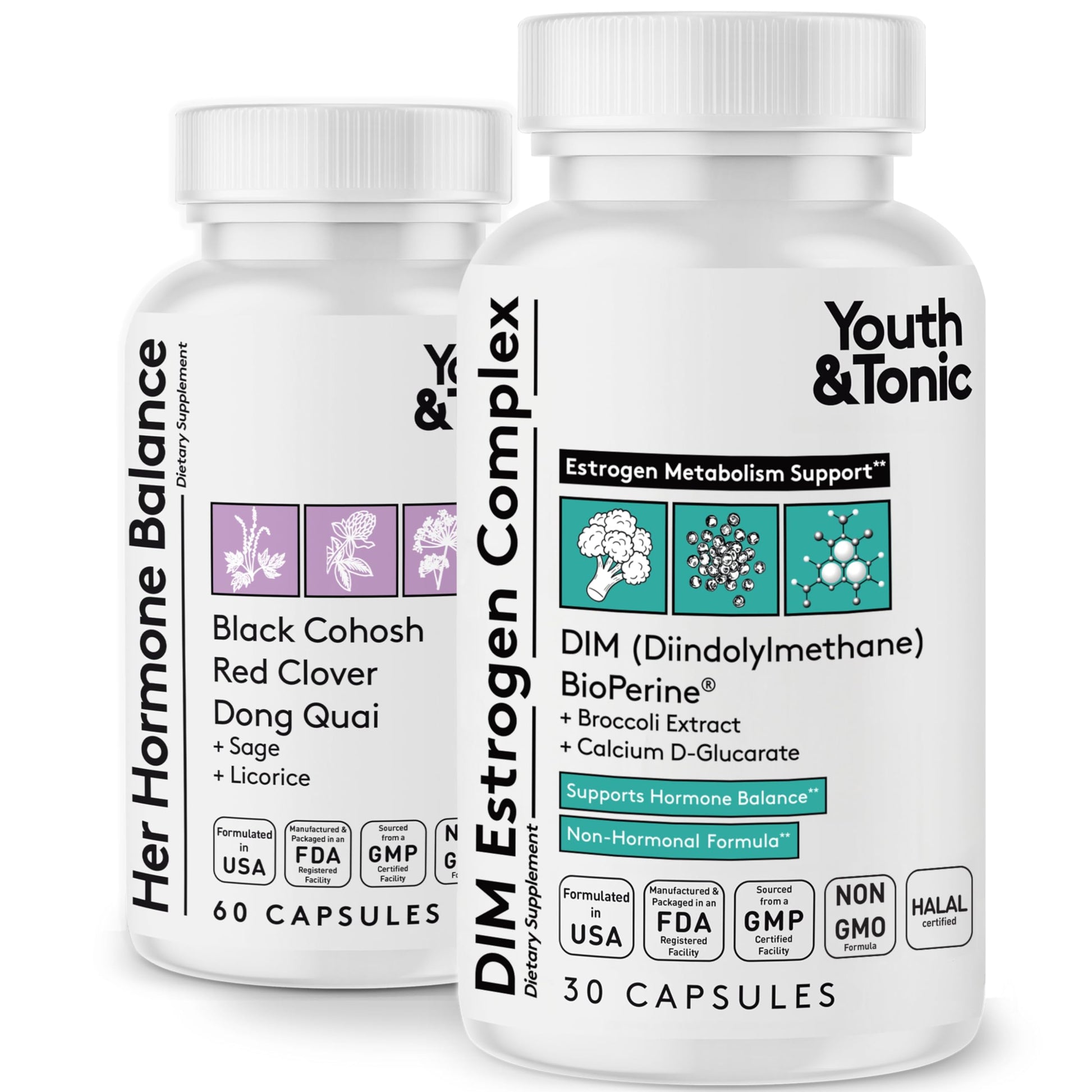 Youth & Tonic DIM Supplement for Women – Estrogen Metabolism & Hormonal Support – Menopause, Perimenopause & Premenopausal Bundle, 90 Capsules Youth & Tonic buy supplements canada