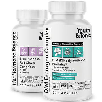 Youth & Tonic DIM Supplement for Women – Estrogen Metabolism & Hormonal Support – Menopause, Perimenopause & Premenopausal Bundle, 90 Capsules Youth & Tonic buy supplements canada