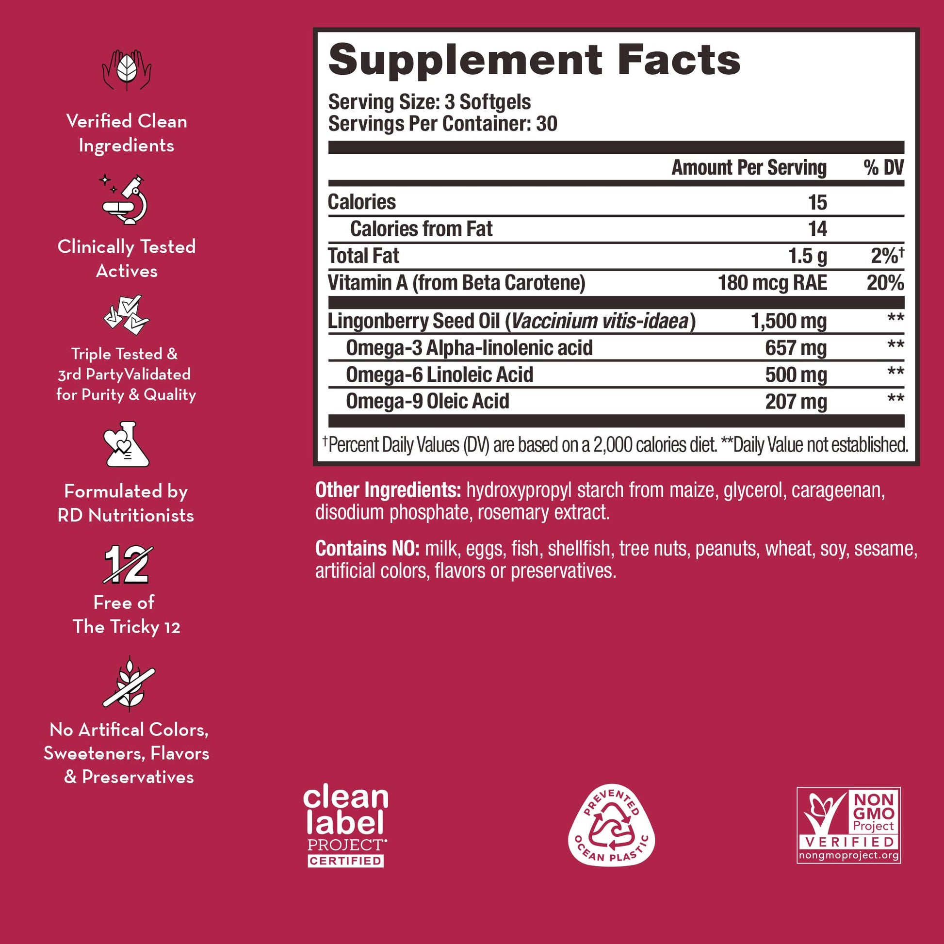 HUM Arctic Repair Clear Skin Supplement with Omega 3, Vitamin E, A, and Lingonberry Seed Oil, Skin Repair with Omega 3 6 9 to Help Support Appearance of Wrinkles & Hydrate, 90 Vegan Softgels HUM buy supplements canada