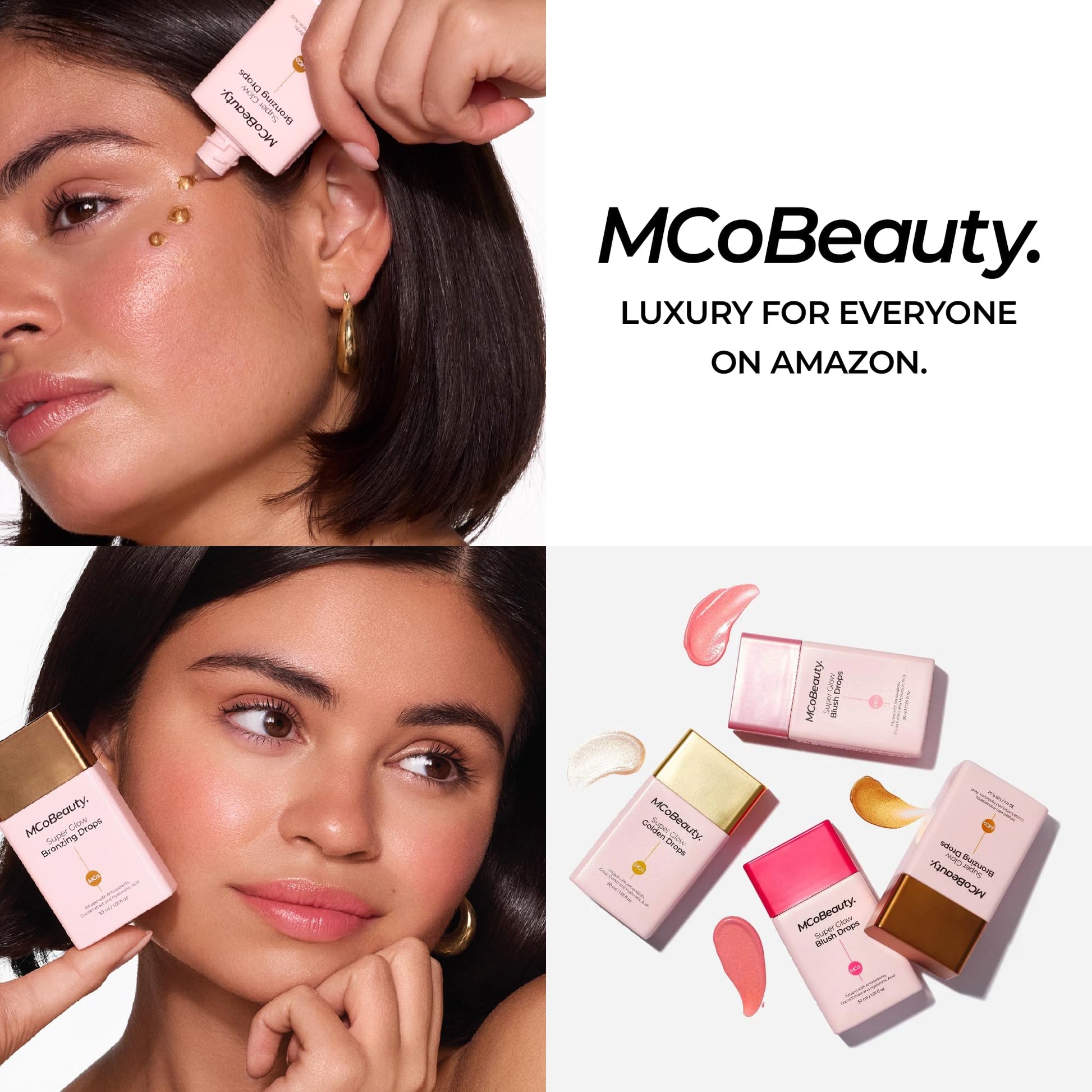 MCoBeauty - Super Glow Bronzing Drops - Effortless Face Tan with Shimmer Formula - Face Care, Bronze Drops - Contains Hyaluronic Acid, White Tea Extract, Cocoa Extract and More MCoBeauty buy supplements canada