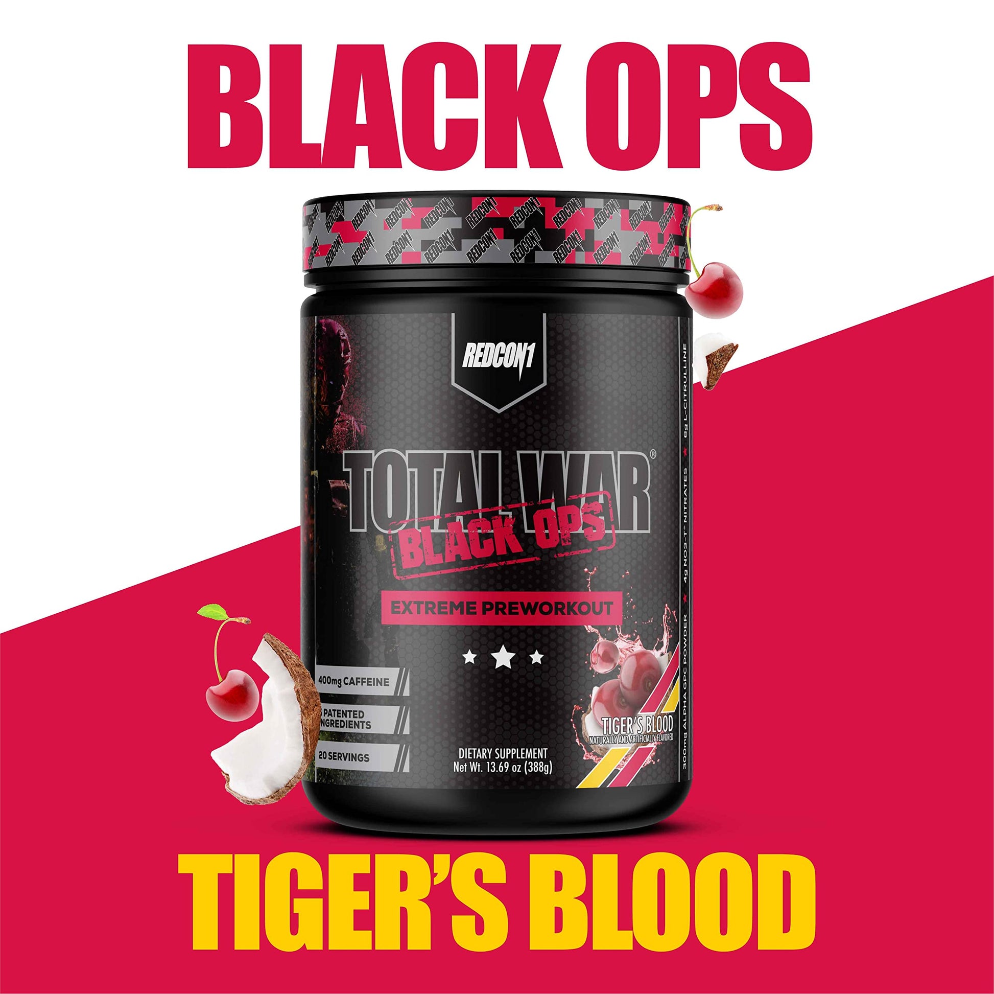 REDCON1 Total War Black Ops Extreme Preworkout Powder, Tigers Blood, High Stimulant REDCON1 buy supplements canada