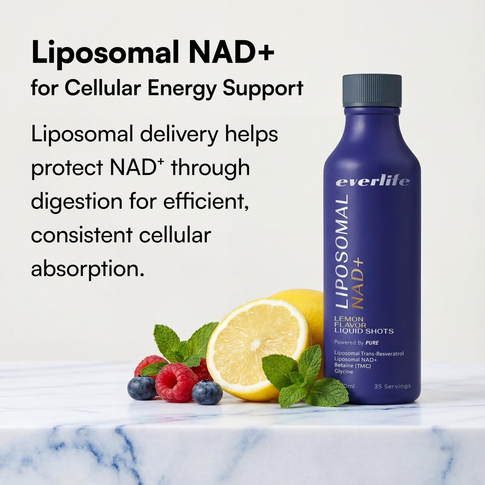Everlife Liposomal NAD+ Liquid Supplement – 150mg Shot with Liposomal Trans-Resveratrol, TMG & Glycine – Boosts Energy, Cellular Repair, Healthy Aging & Longevity – NMNH Alternative – 30 Servings Everlife buy supplements canada