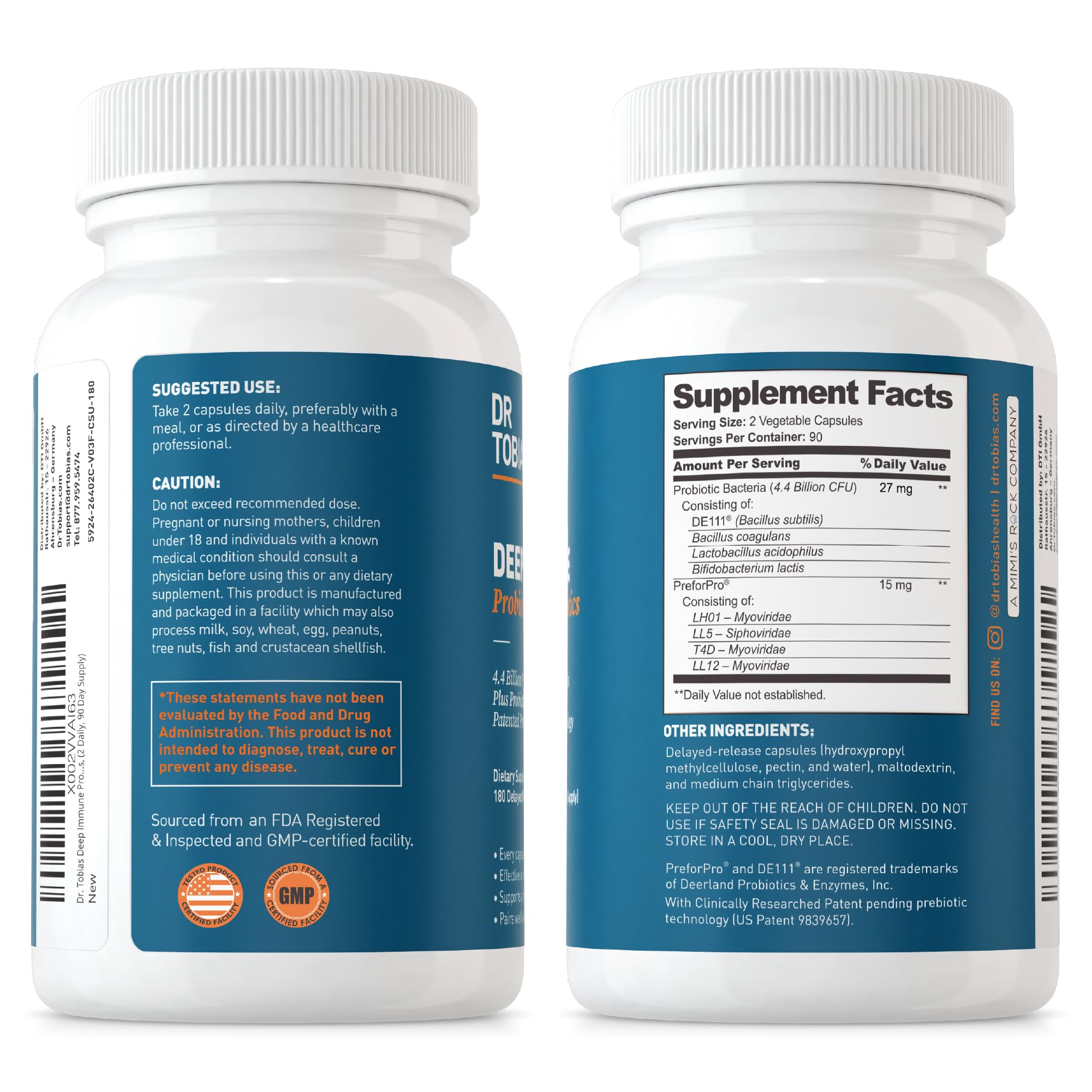 Dr. Tobias Deep Immune Probiotics & Prebiotics, 4.4 Billion CFU Probiotics for Women Dr. Tobias buy supplements canada