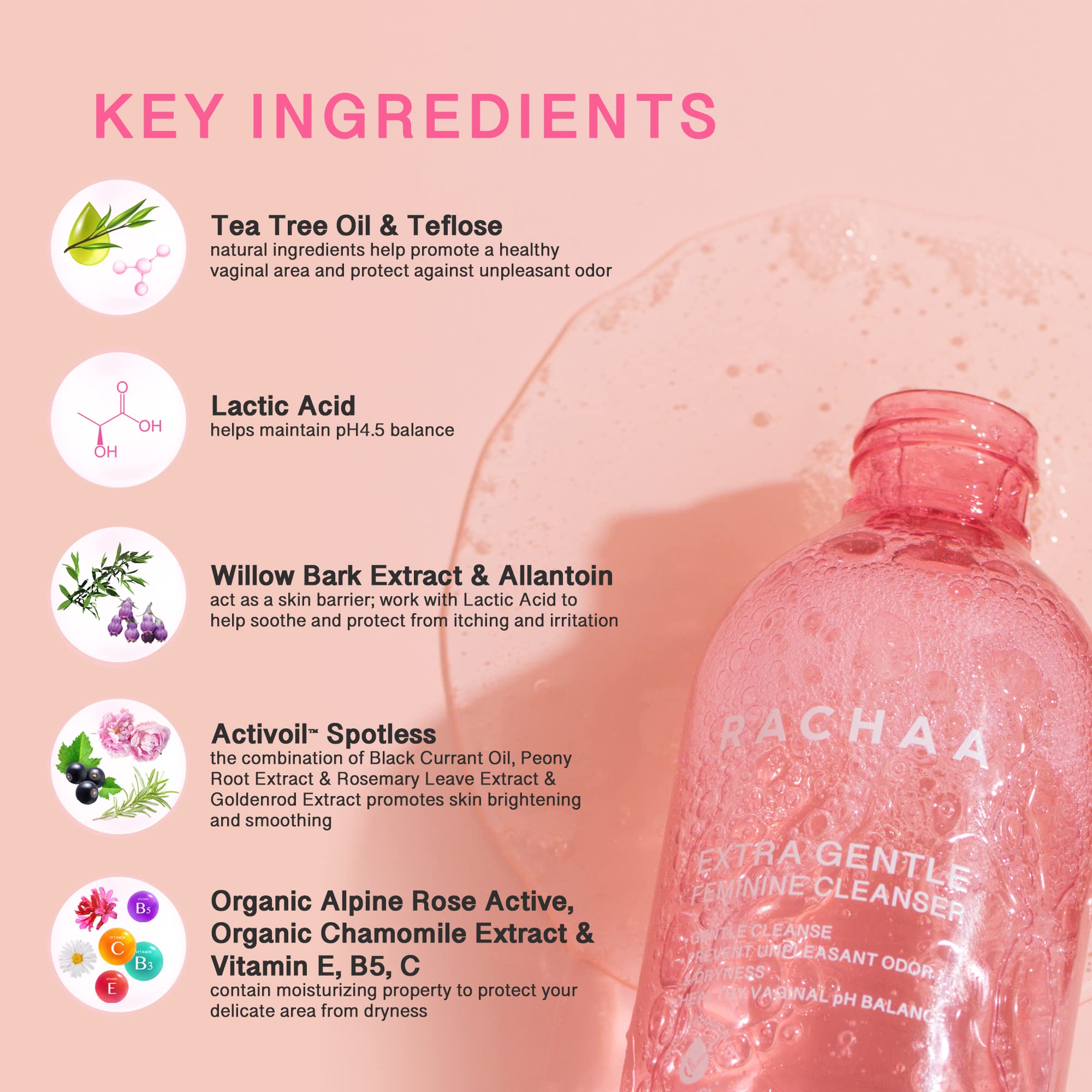 RACHAA Feminine Wash for Women, Lightening and Moisturizing, pH Balance Intimate Wash RACHAA buy supplements canada