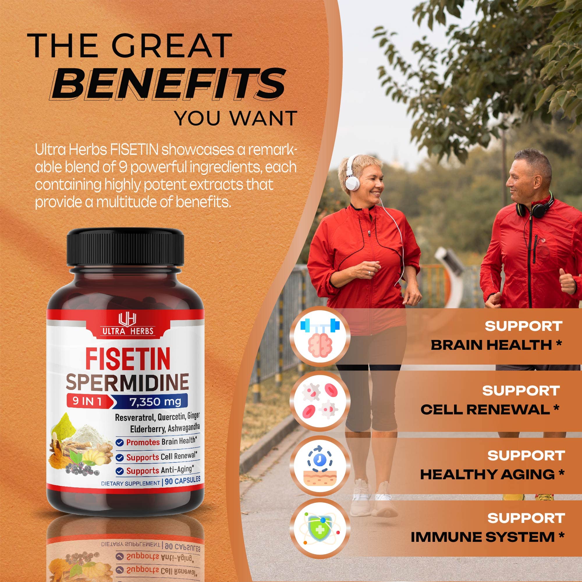 Ultra Fisetin Supplements Complex 7350mg Resveratrol 1000mg Quercetin 200mg ULTRA HERBS buy supplements canada