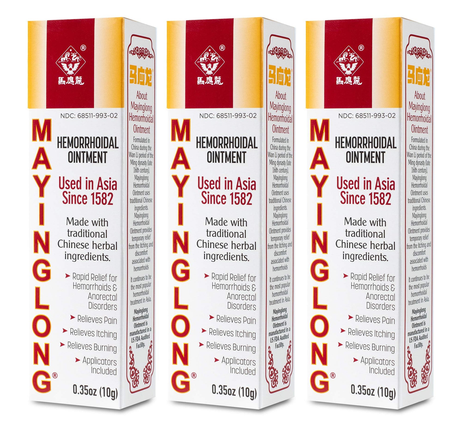 Mayinglong Musk Hemorrhoidal Ointment, Helps Relieve Itching, Burning, or Discomfort Fast (3 Pack) Mayinglong buy supplements canada