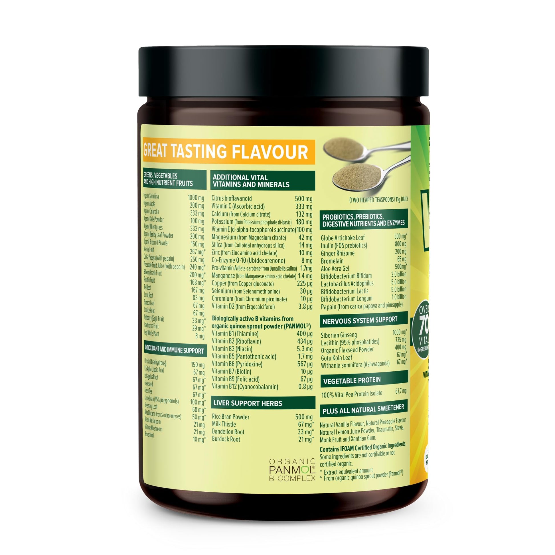 Vital All-in-One Daily Powdered Supplement - Natural Greens Superfood Powder for Energy & Health, Super Greens Powder Drink Mix with Probiotic & Antioxidant Support - Lemon & Ginger, 4.23 oz (120 g) Vital buy supplements canada