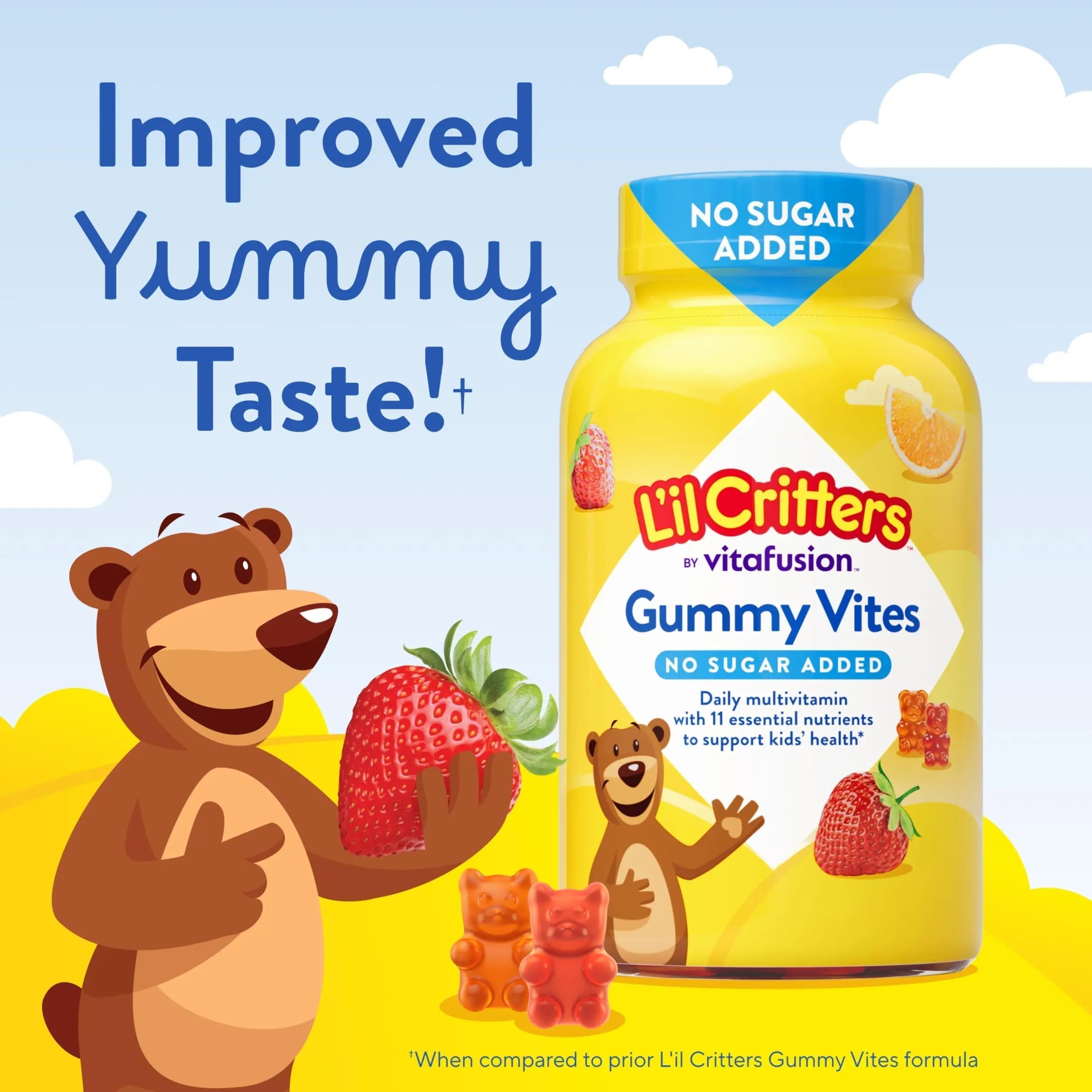 L’il Critters Gummy Vites No Sugar Added Daily Gummy Multivitamin for Ages 2+ Toddlers & Kids, Vitamin C, D3 for Immune Lil Critters buy supplements canada
