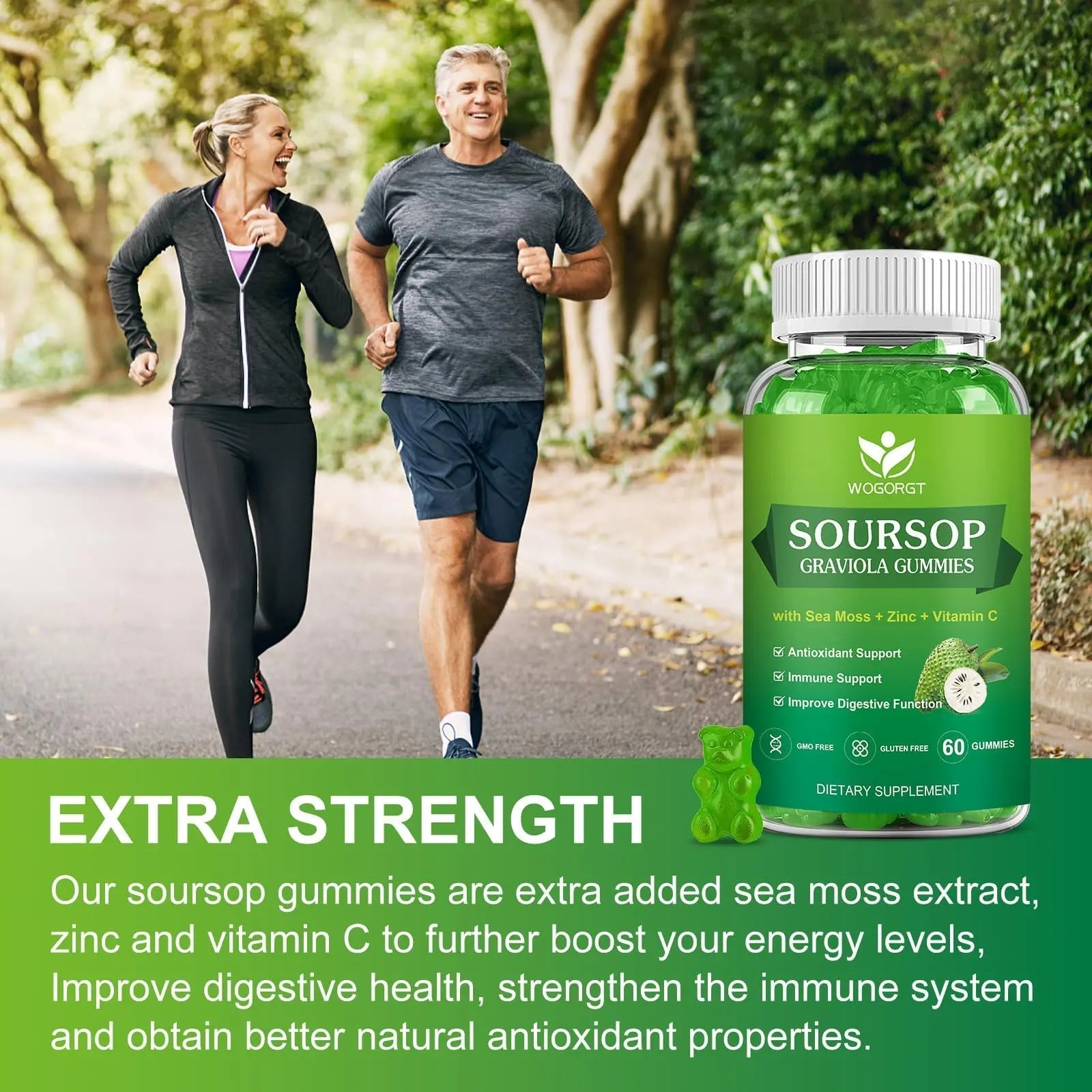 WOGORGT Soursop Graviola Gummies - Soursop Multivitamin Gummies with 200mg Sea Moss Extract for Antioxidant WOGORGT buy supplements canada