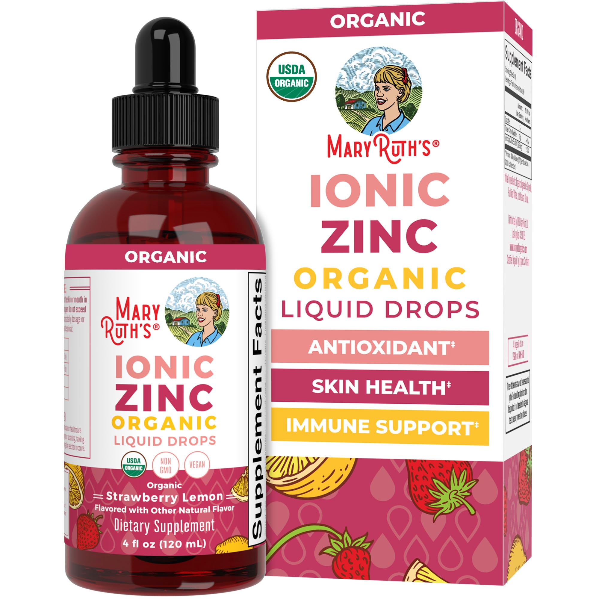 MaryRuth's Organic Liquid Zinc Supplement for Kids & Adults | Immune Support | Skin Health | Antioxidant | Cellular Metabolism | Zinc Sulfate | Vegan | Non-GMO | Sugar Free | Gluten Free | 4 oz MARYRUTH'S buy supplements canada