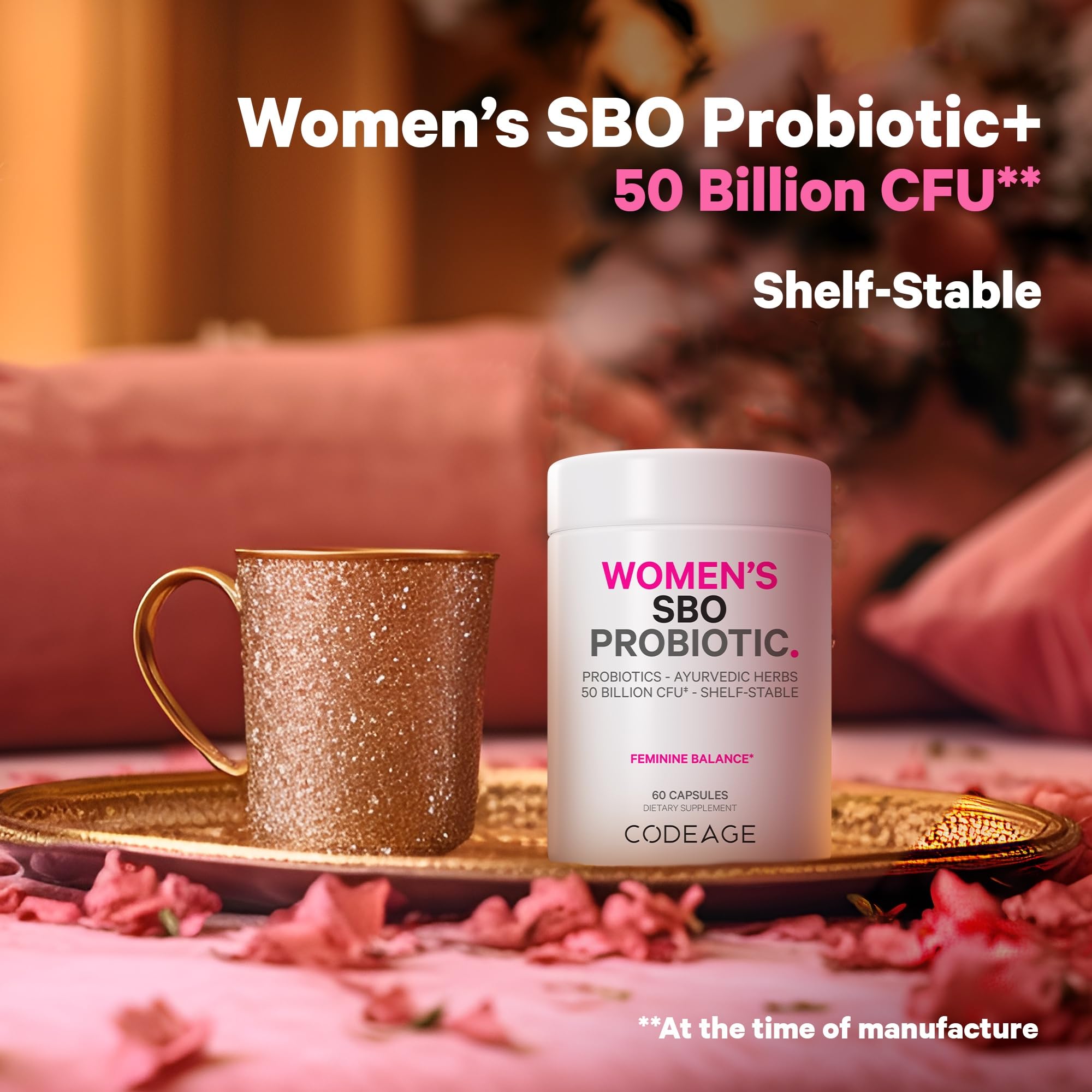 Codeage Women’s Probiotics Supplement - 50 Billion CFUs - SBO Probiotics & Prebiotics - Cranberries - Feminine Health - Fermented Botanical Blend, Whole Food Supplement - Vegan, Non-GMO - 60 Capsules Codeage buy supplements canada