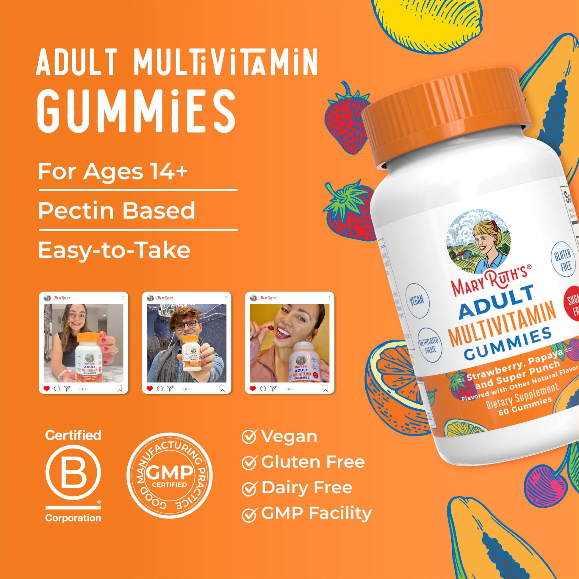 MaryRuth Organics Multivitamin for Women and Men | Sugar Free | Adult Multimineral Gummy with Vitamin C | MaryRuth Organics buy supplements canada