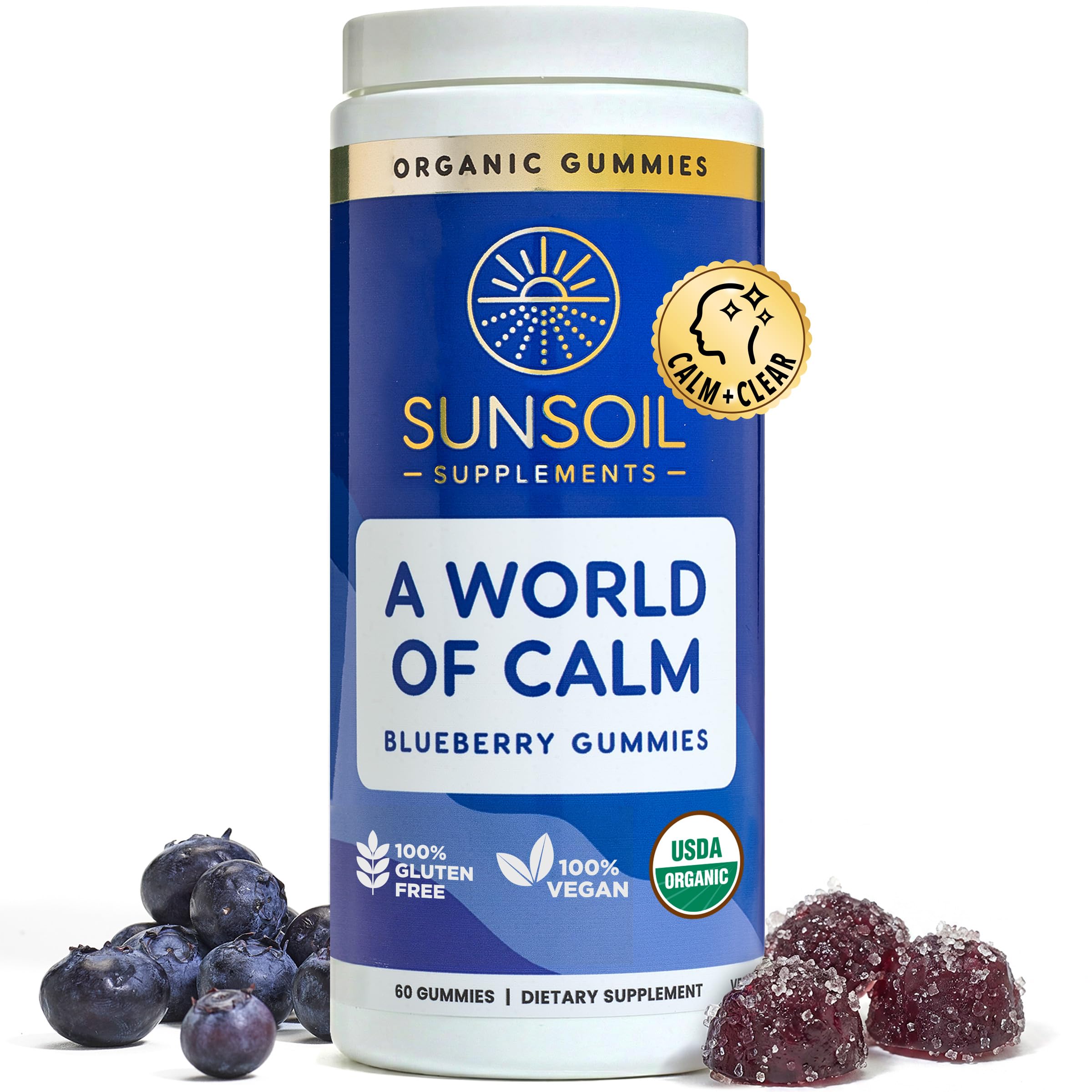 Sunsoil A World of Calm Organic Gummies, USDA Certified Organic, No Glucose, Vegan, Gluten-Free, Plant-Based Sunsoil Supplements buy supplements canada