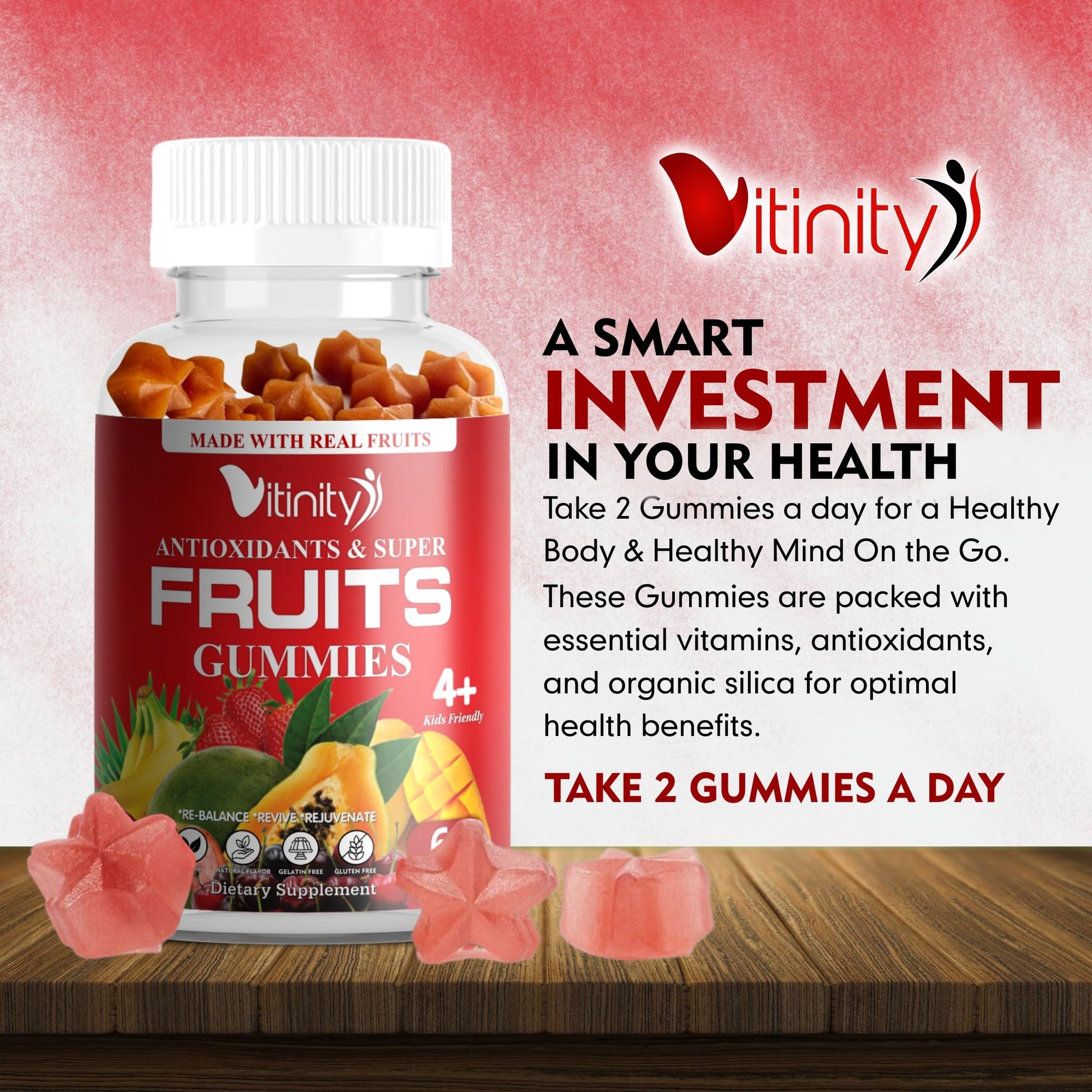 VITINITY Made with Real Super Fruits Delicious Gummy Supplement,Men,Women & Kids VITINITY buy supplements canada