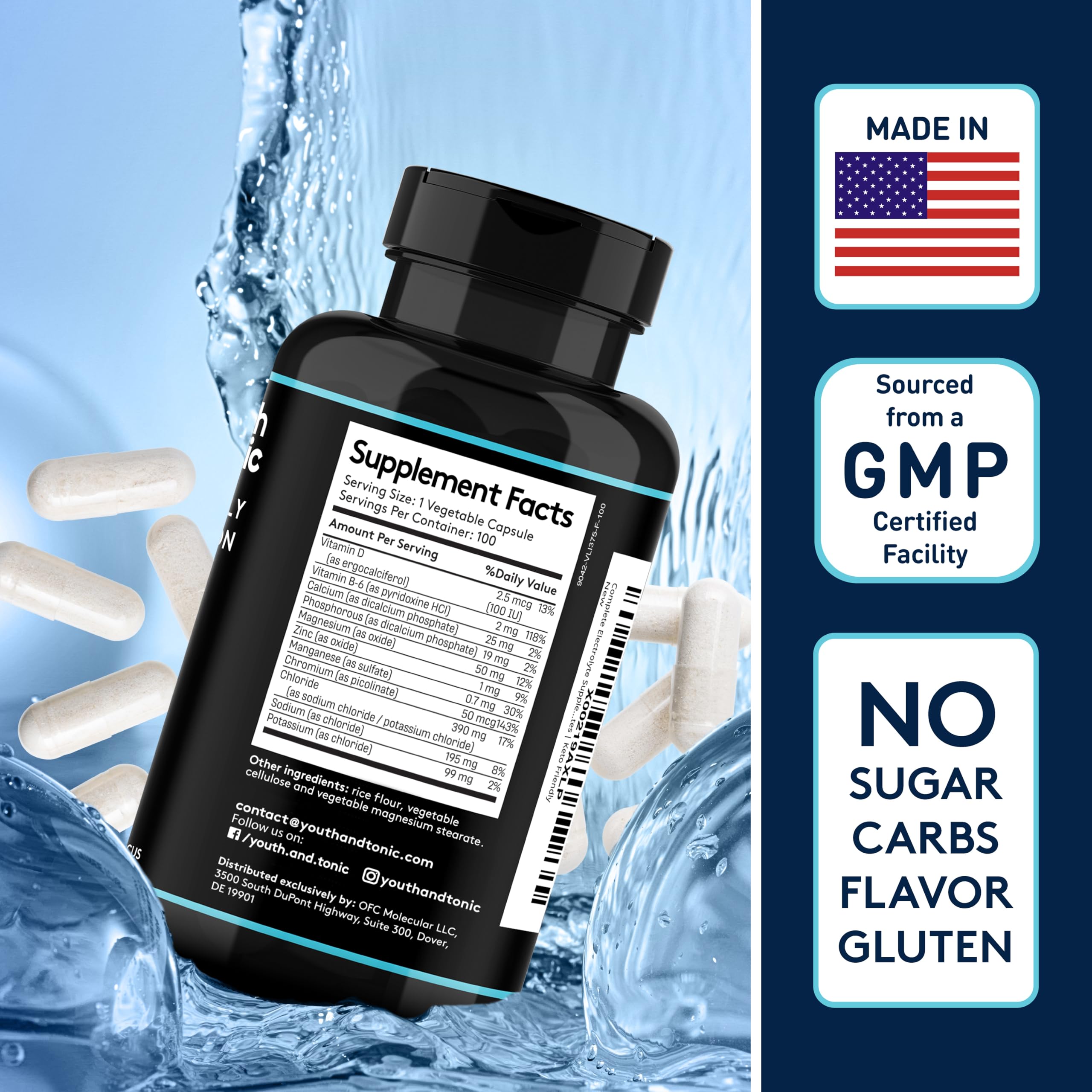 Complete Electrolyte Supplement Pills High Absorption | Cmax Potassium Chloride Magnesium Sodium Calcium Zinc | Boost Endurance Muscle Recovery Mental Focus | Salt Electrolytes Tablets | Keto Friendly Youth & Tonic buy supplements canada