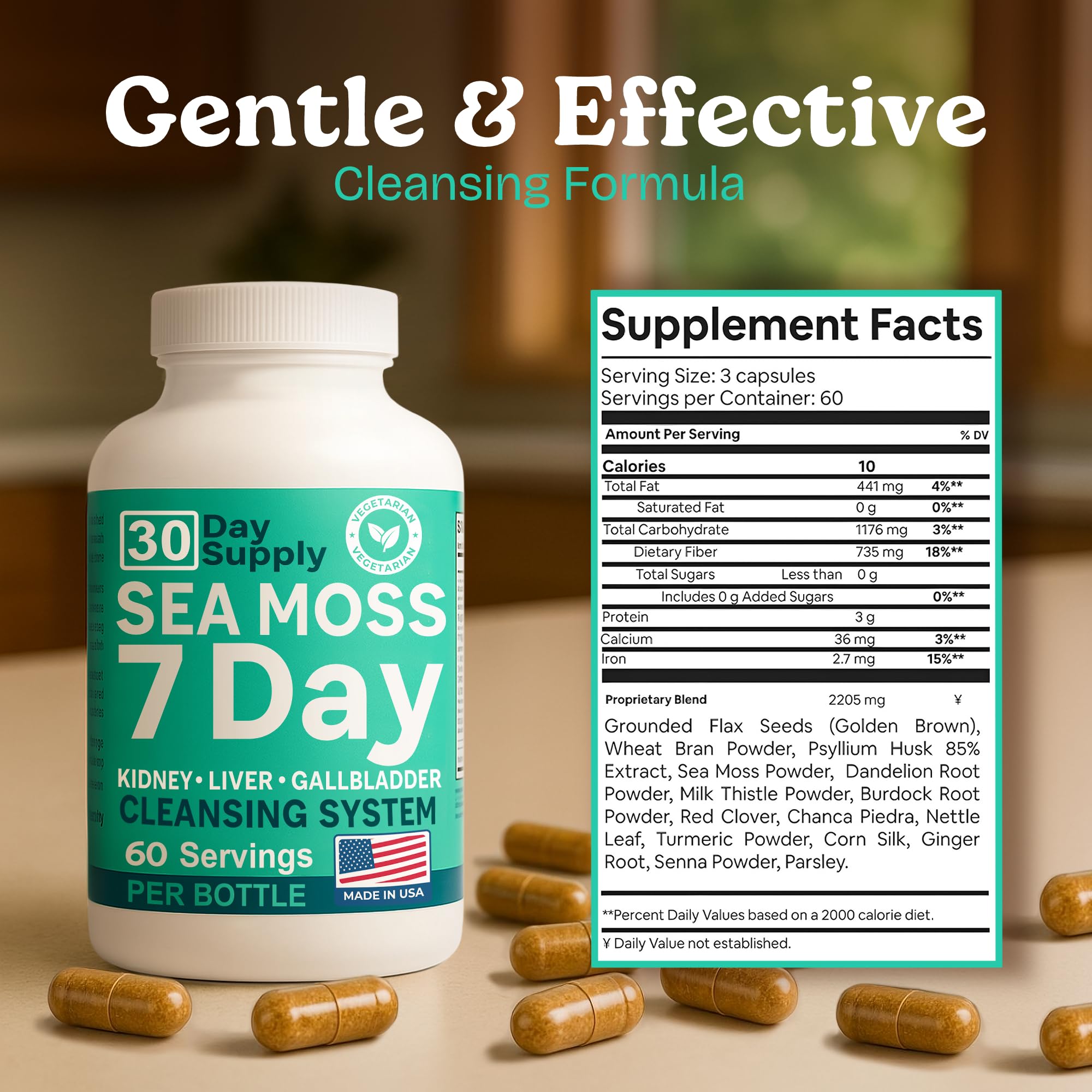 Atlantic Naturals Sea Moss Capsules – 7 Day Herbal Blend for Liver & Gallbladder Wellness – with Dandelion Root, Milk Thistle, Burdock Root, Red Clover & Chanca Piedra – 180 Count Sea Moss Capsules Atlantic Naturals buy supplements canada