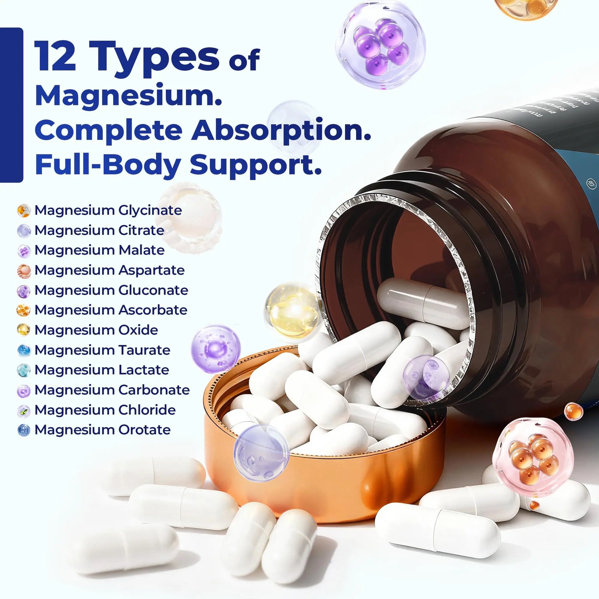 Magnesium Complex 700mg – 12-in-1 Magnesium Supplement with Glycinate, Citrate, Malate, Oxide, Taurate & More – High Absorption for Muscle, Heart, Sleep, Bone, Nerve Support –120 Capsules (1 Pack) Vccvaa buy supplements canada