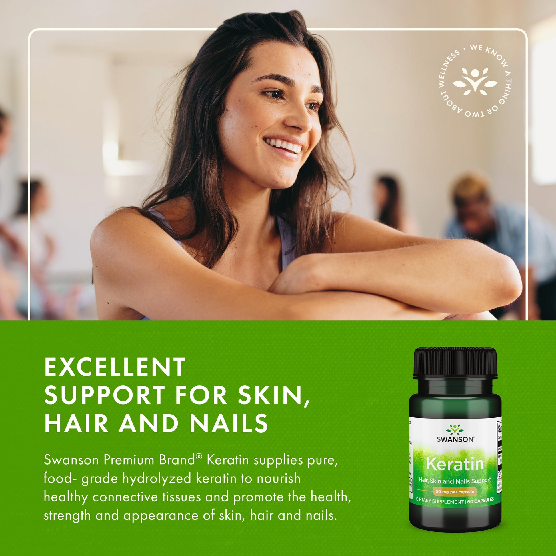 Swanson Keratin (from Tibetan Wool) - Natural Supplement Promoting Healthy Joints, Hair, Skin & Nails - Helps Nourish Healthy Connective Tissues - (60 Capsules, 50mg Each) Swanson buy supplements canada