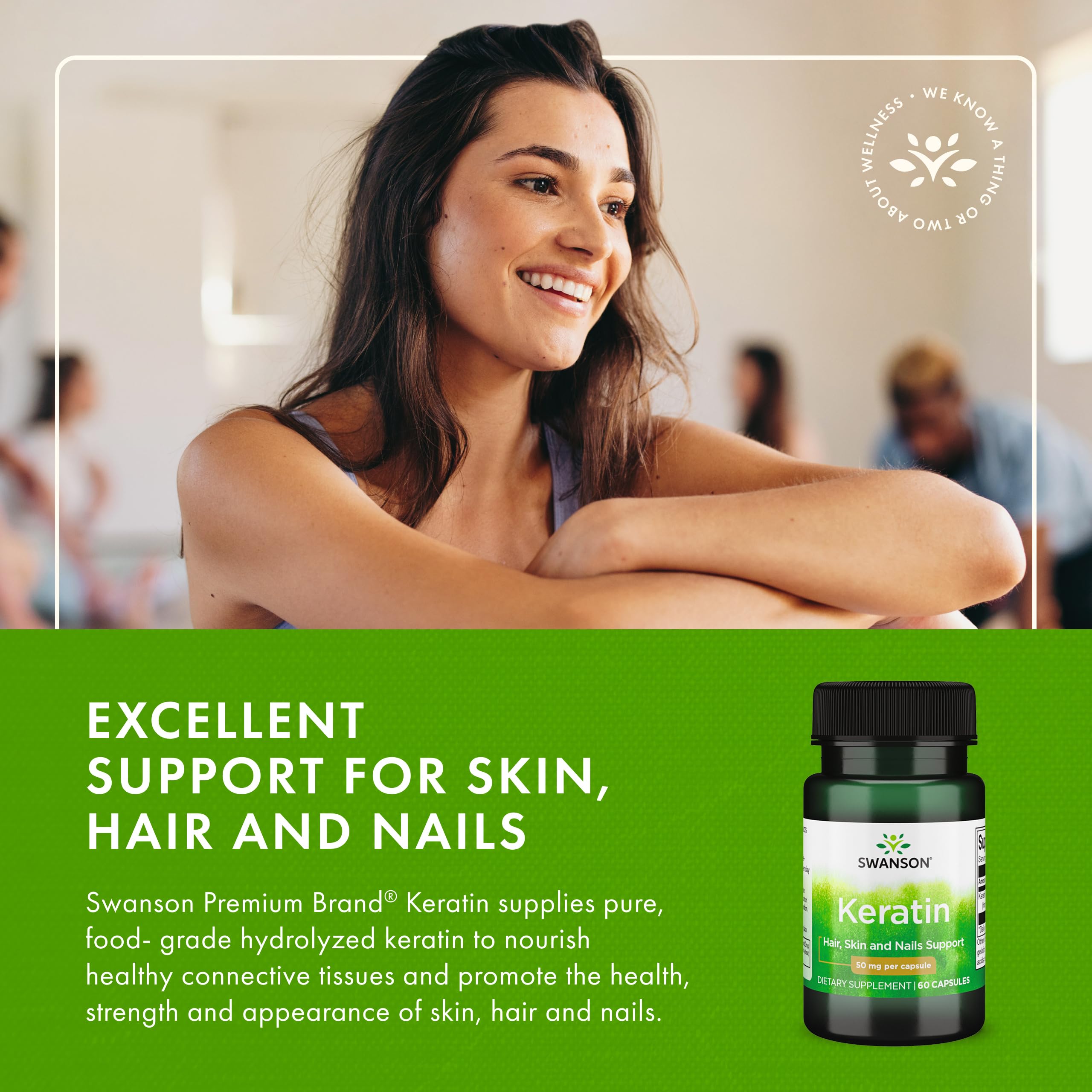 Swanson Keratin (from Tibetan Wool) - Natural Supplement Promoting Healthy Joints, Hair, Skin & Nails - Helps Nourish Healthy Connective Tissues - (60 Capsules, 50mg Each) Swanson buy supplements canada