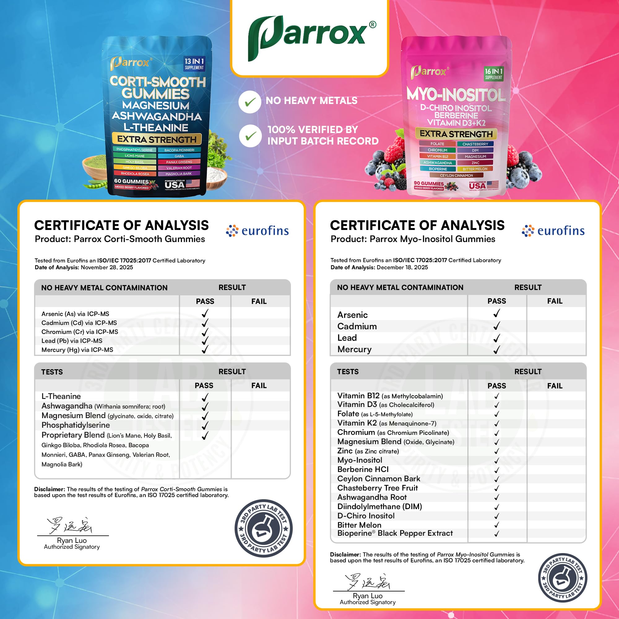 Soothe & Smooth Bundle Gummies - Cortisol & Myo-Inositol Supplement with D-Chiro Inositol, Berberine, Magenesium, Ashwagandha, L-Theanine, Vitamins D3+K2 & B12, Folate, Zinc Lion's Mane (150 Gummies) Parrox buy supplements canada