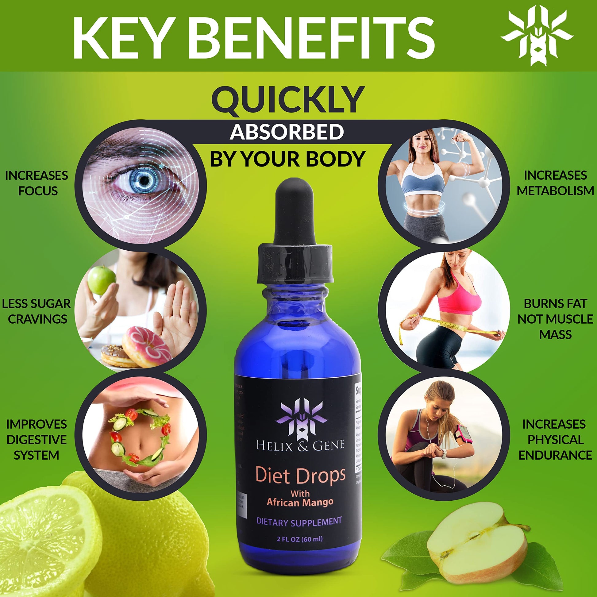 Helix & Gene Appetite Diet Drops Mango Flavor | Fast Weight Loss | Natural Metabolism Helix & Gene buy supplements canada