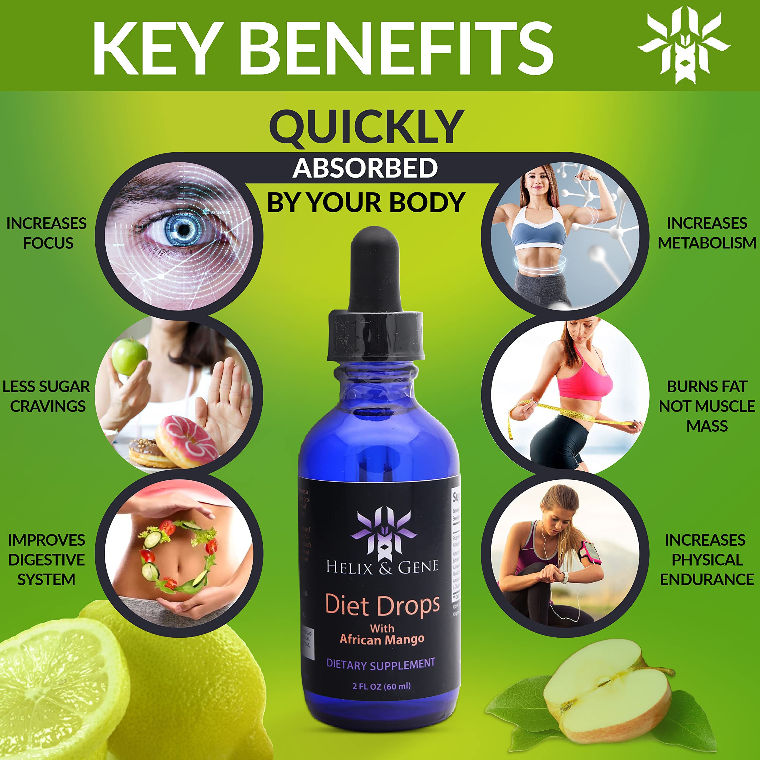 Helix & Gene Appetite Diet Drops Mango Flavor | Fast Weight Loss | Natural Metabolism Helix & Gene buy supplements canada