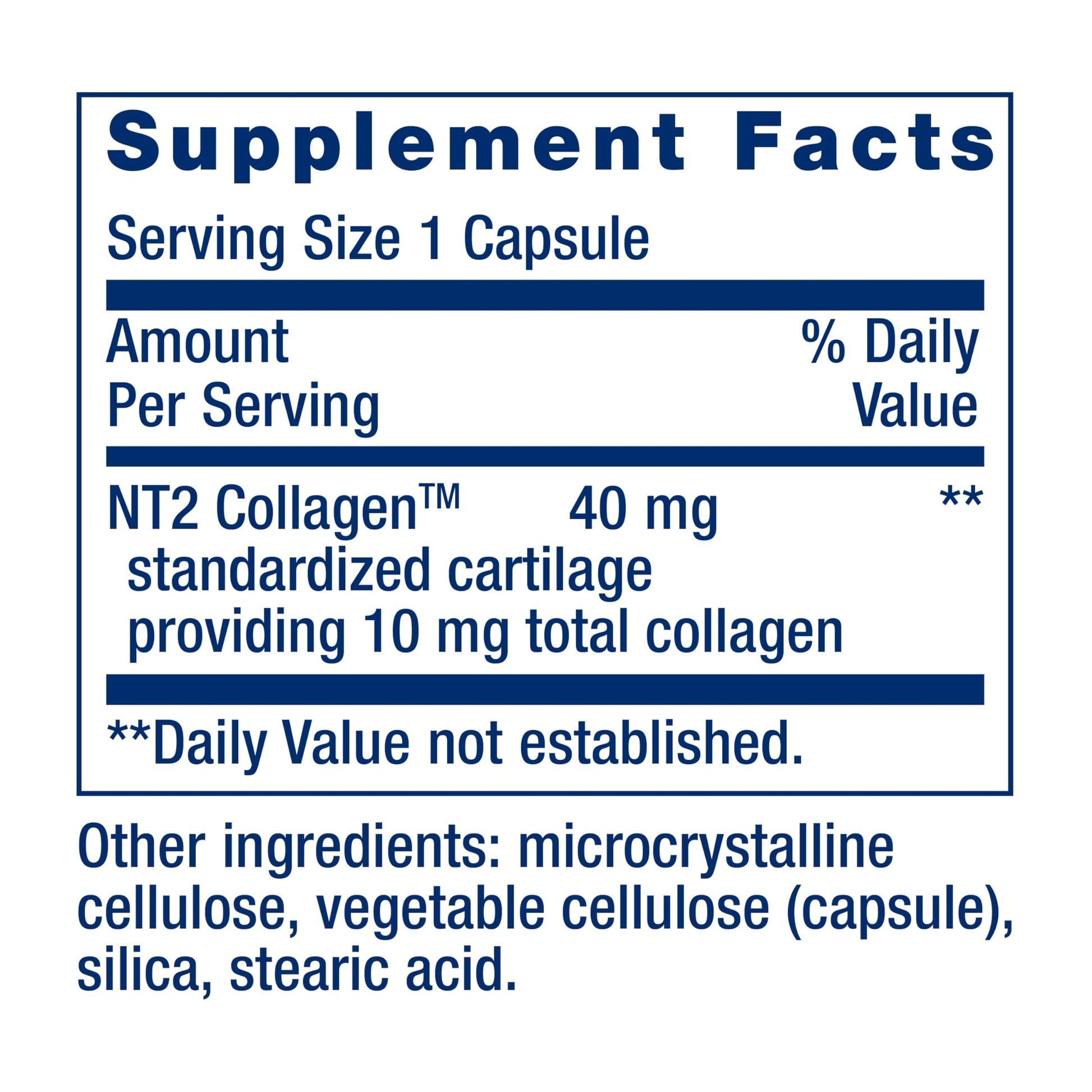 Life Extension NT2 Collagen™, Joint Health Supplement for Joint Comfort & Mobility, Gluten-Free, Non-GMO, 1 Daily, 60 Small Capsules Life Extension buy supplements canada