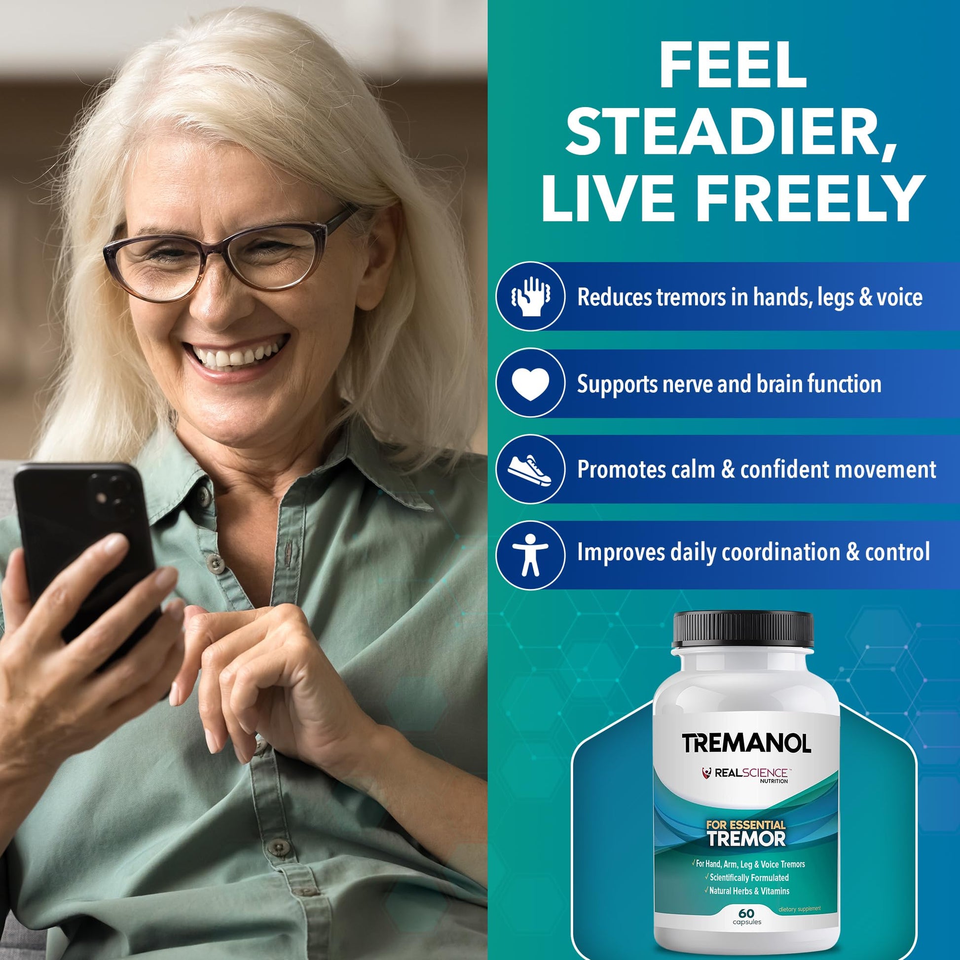 Tremanol Natural Aid Herbal Supplement – Includes Vitamin B2 & B12, Passionflower & Skullcap – 60 Caps (Pack of 6) – Made in USA Tremanol buy supplements canada